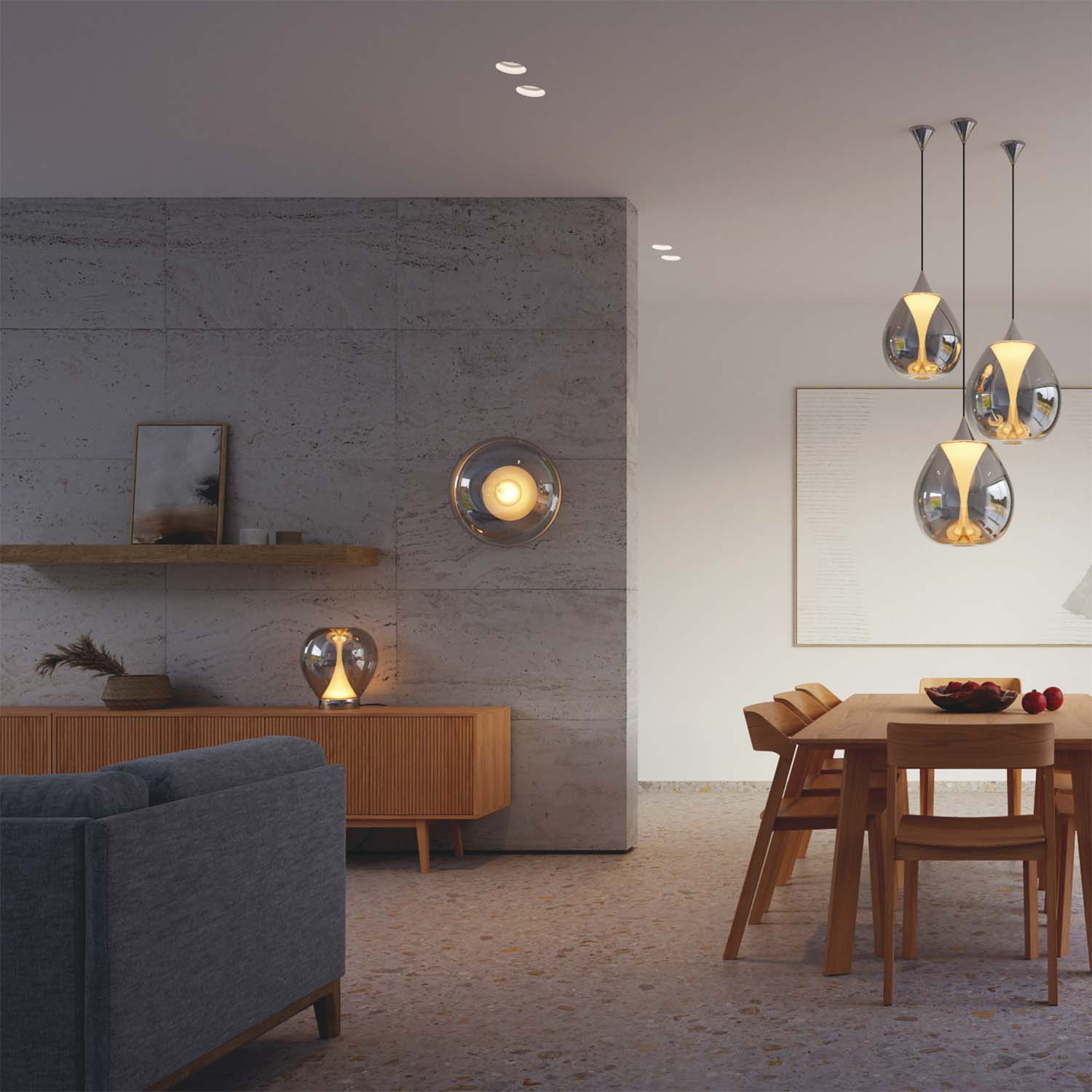 BOND - Lámpara de mesa de vidrio para salón de diseño y lujoso