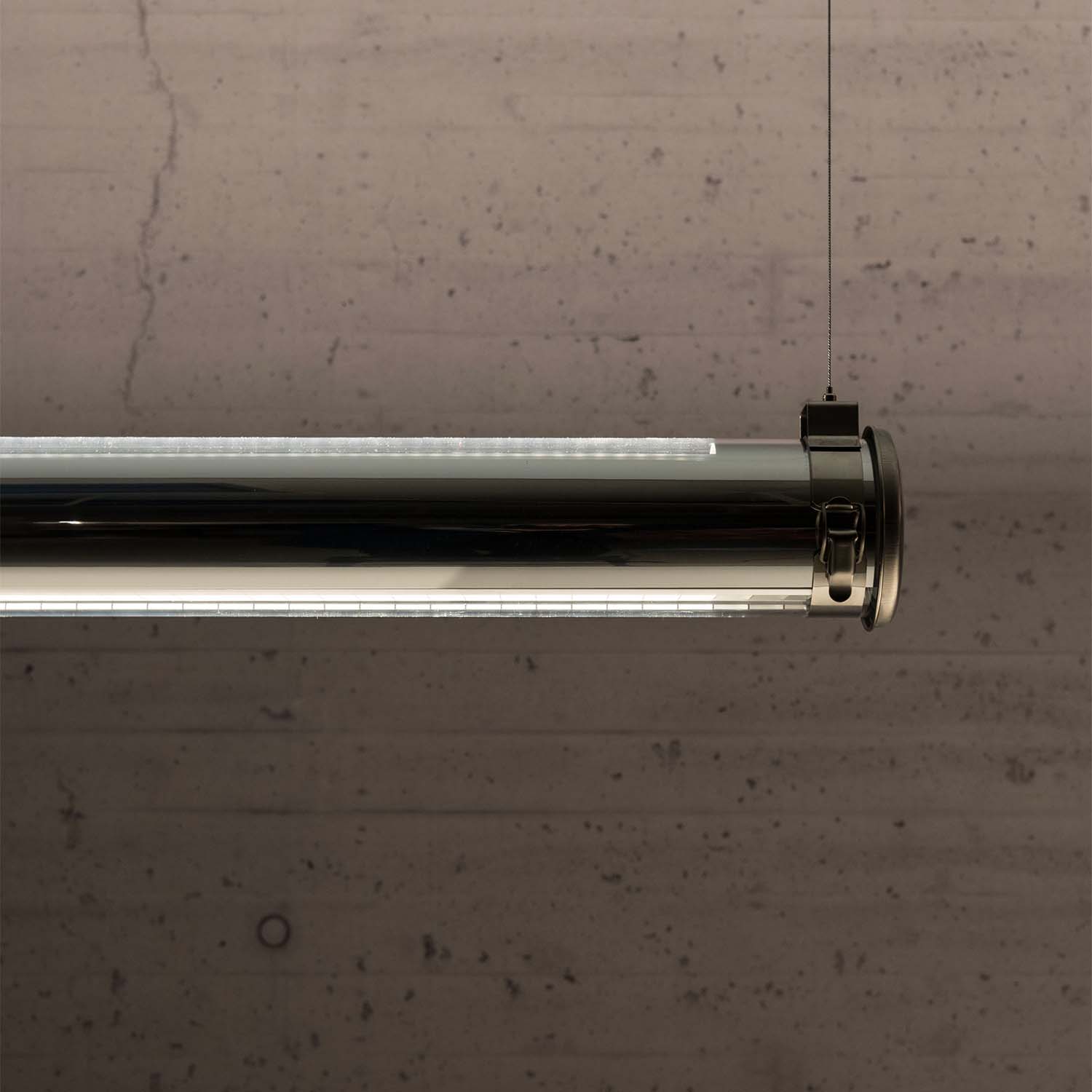 BRUEGHEL D/I - Sospensione a tubo in acciaio stile industriale impermeabile IP68