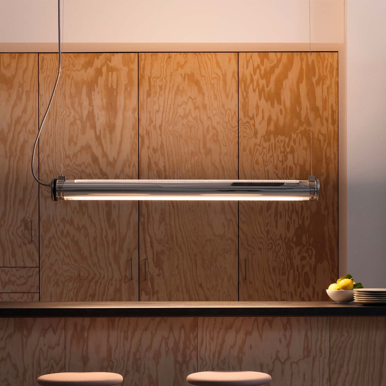 BRUEGHEL D/I - Sospensione a tubo in acciaio stile industriale impermeabile IP68
