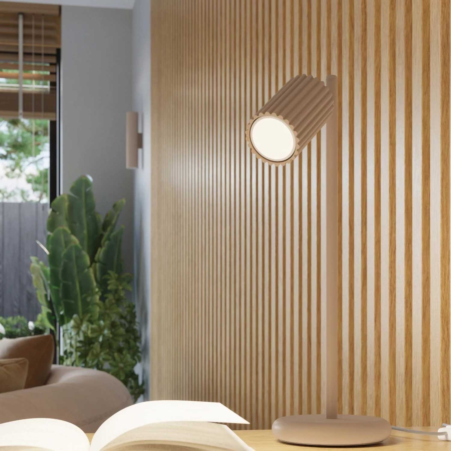 Buna - Aplique de pared de diseño en aluminio acanalado para dormitorio