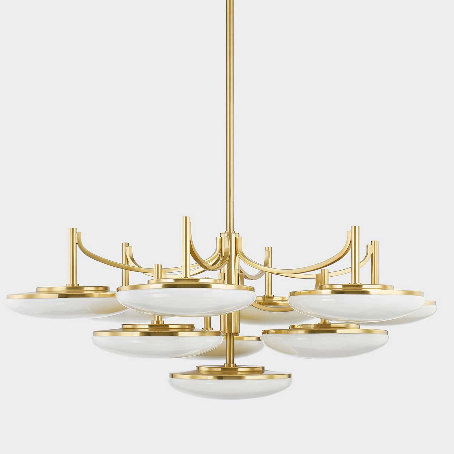 Bregman - goldener Kronleuchter und Design-Glas im Art-Déco-Stil für Wohnzimmer