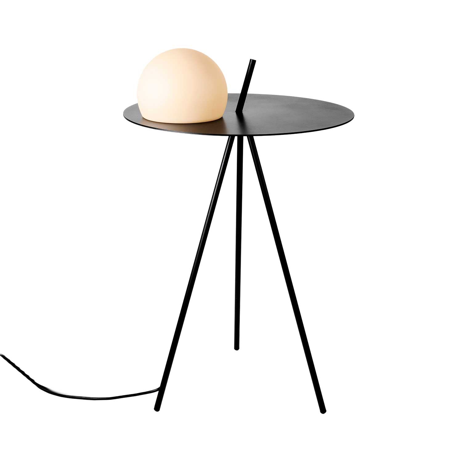 Circ - Lámpara de mesa exterior en acero negro para jardín