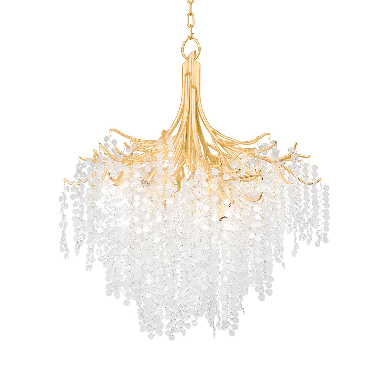 Genoa - XXL golden chandelier with luxurious pendants for living room