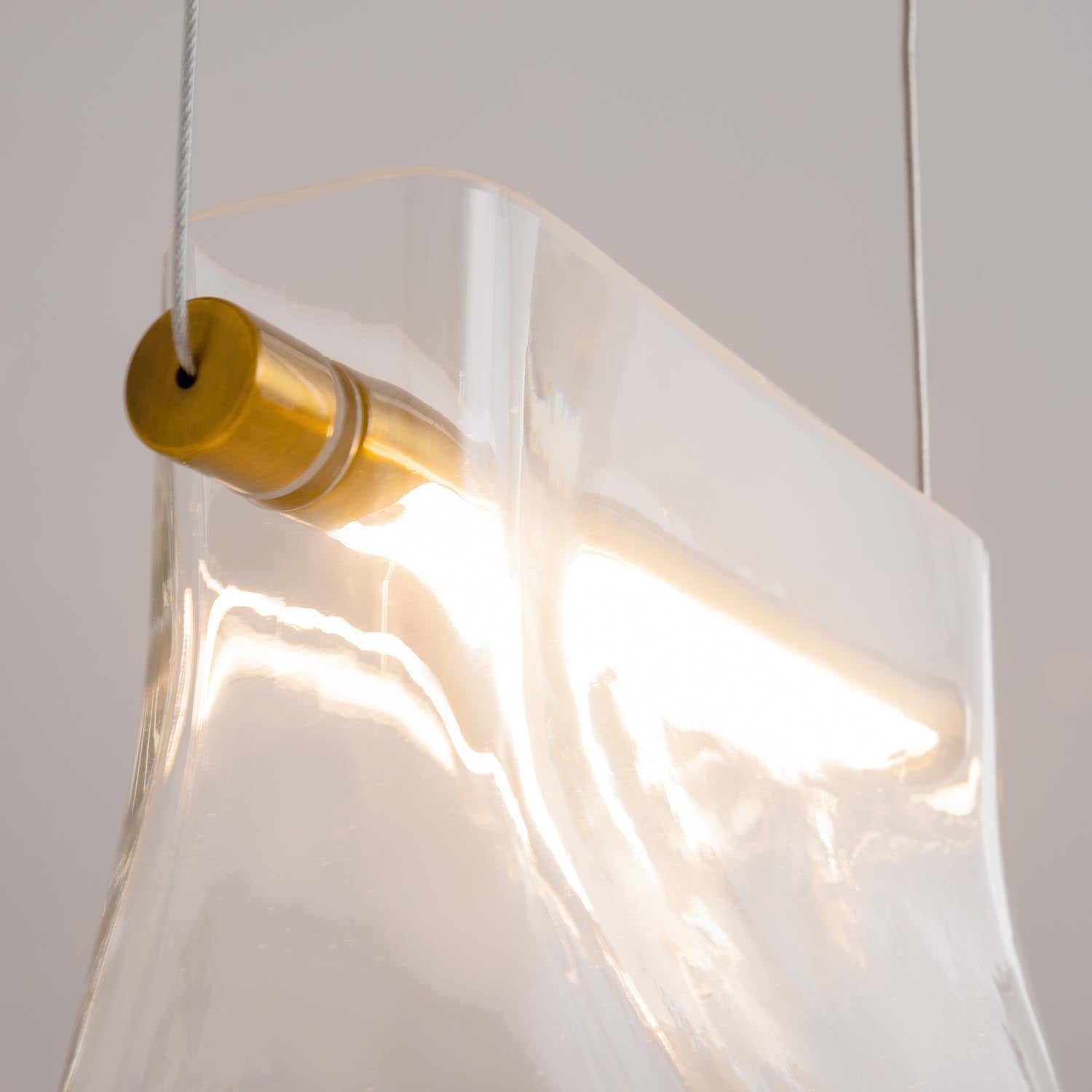 CABARET - LED pendant light in glass and golden metal