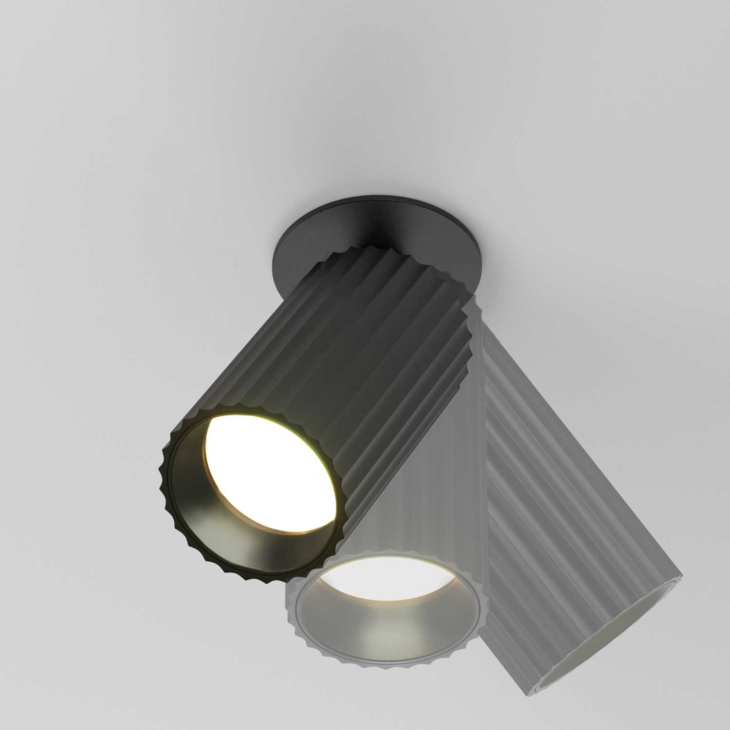 Calipso - Semi-recessed adjustable spotlight ceiling light