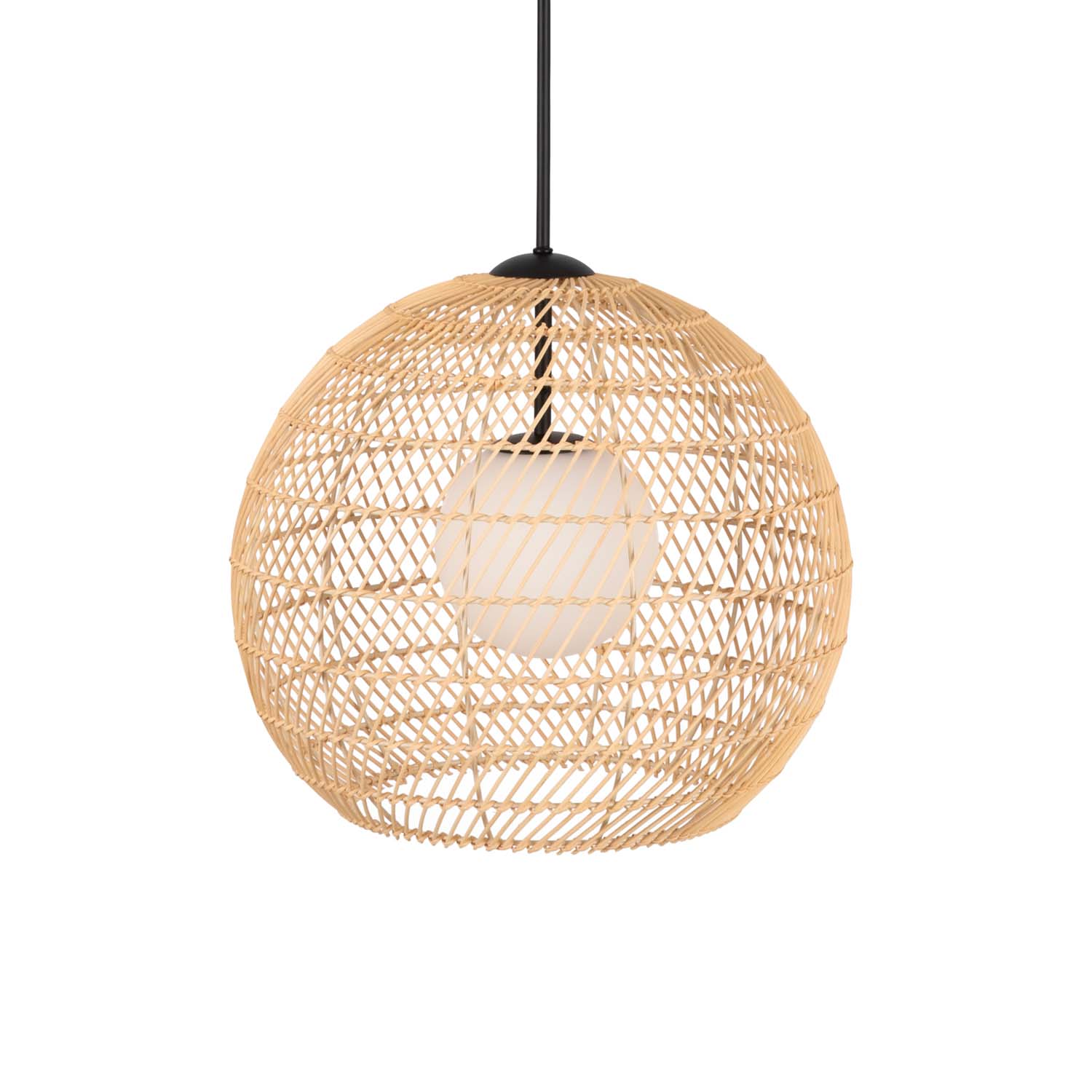 CANE - Natural or black rattan pendant light for kitchen