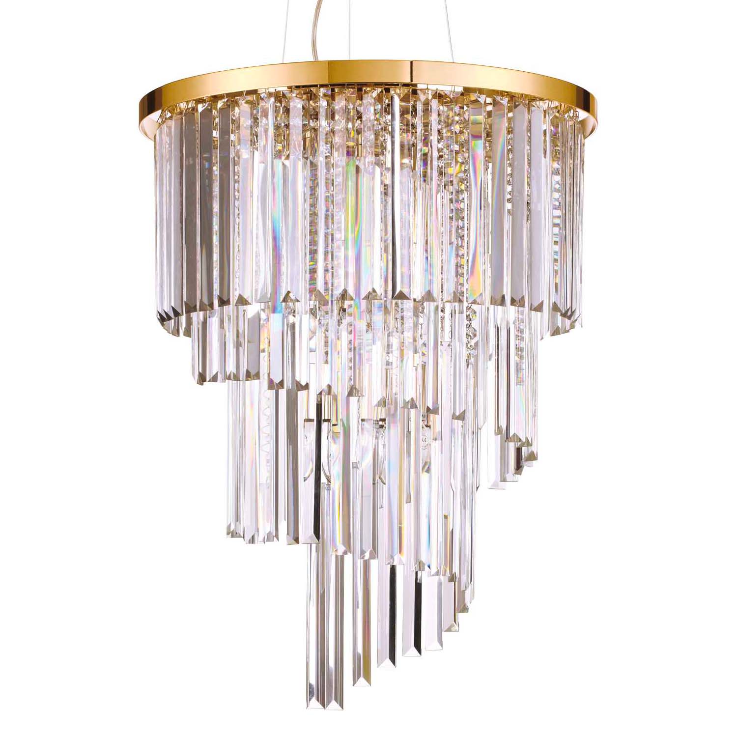 CARLTON - Chic spiral crystal chandelier silver or gold