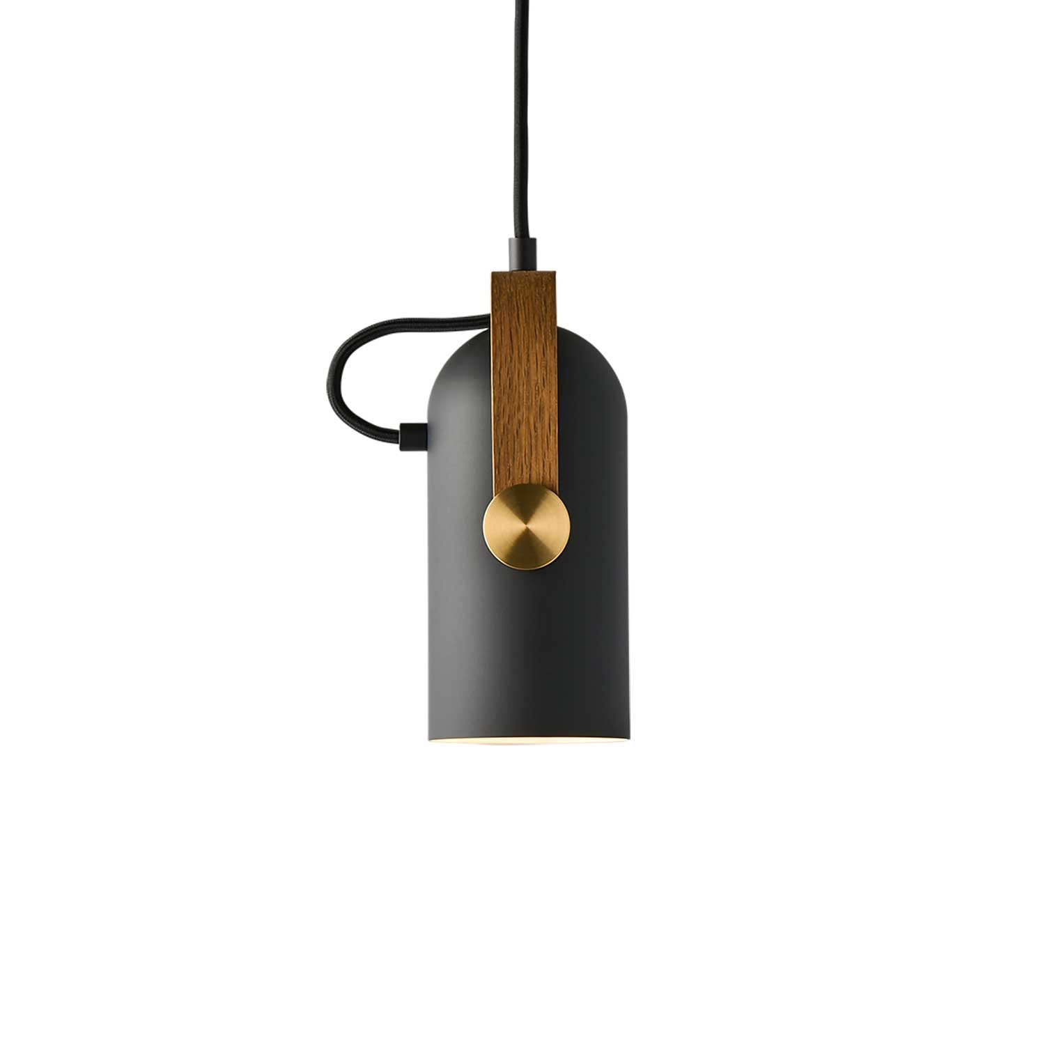 CARRONADE - Suspension projecteur bois et noir