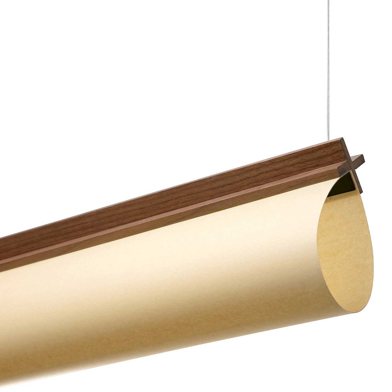 Cata - Walnut and fabric hanging lamp for design kitchen
