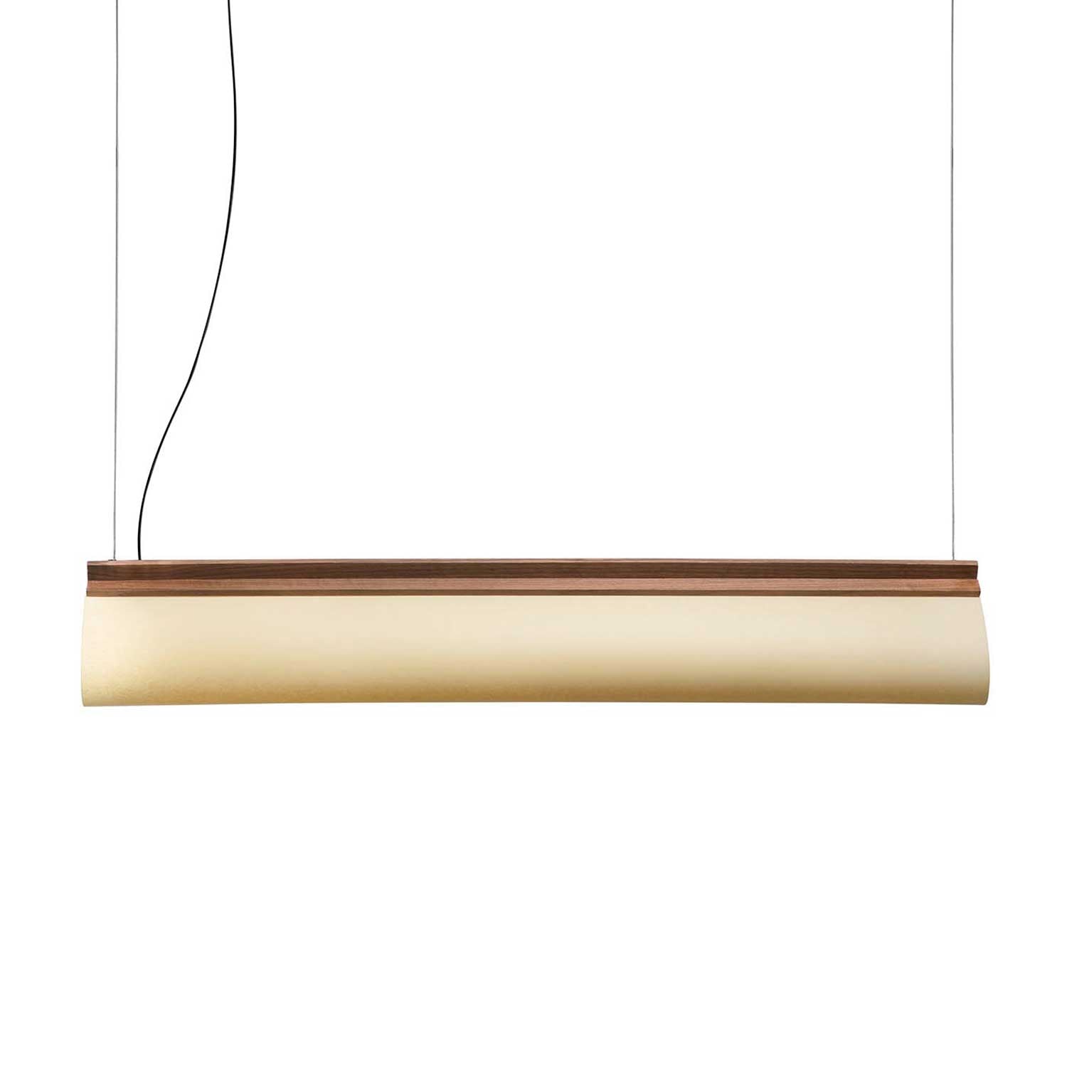 Cata - Walnut and fabric hanging lamp for design kitchen