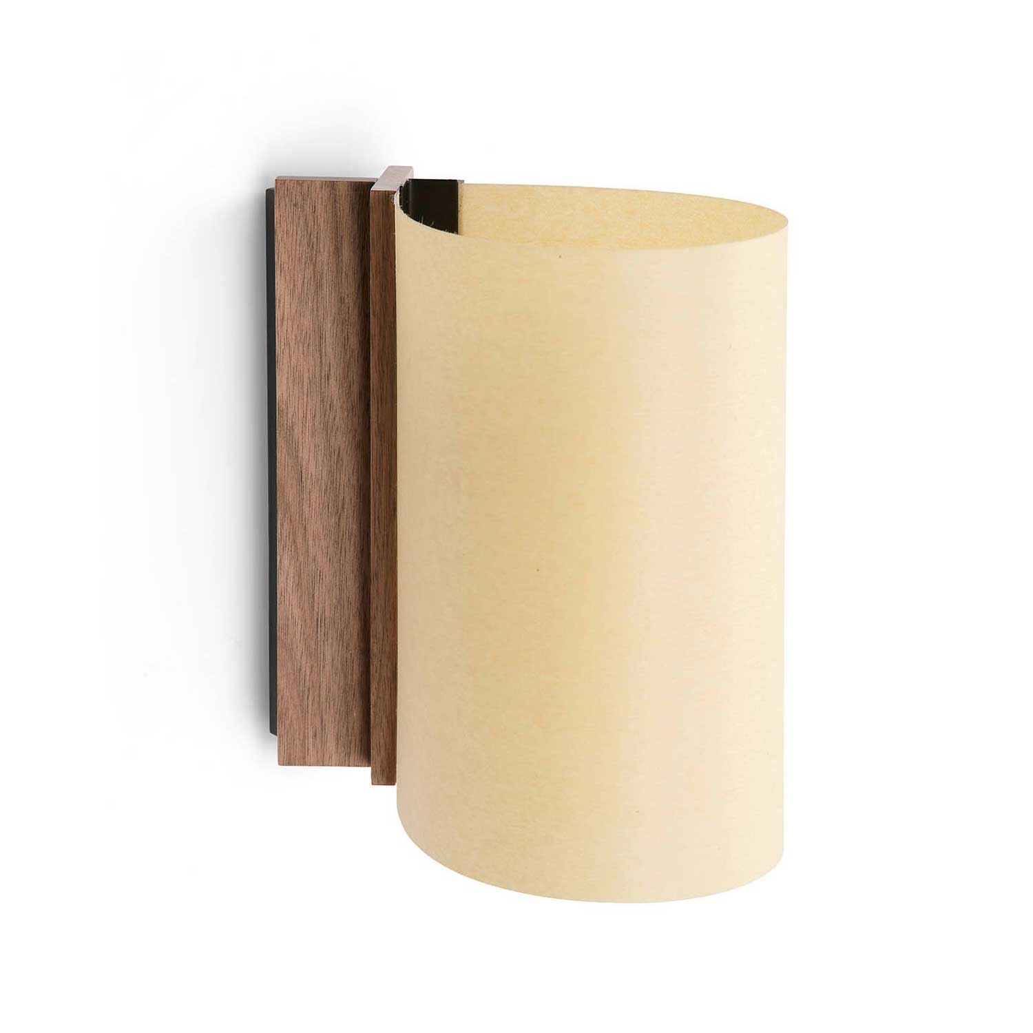 Cata - LED wall light in walnut and fabric design