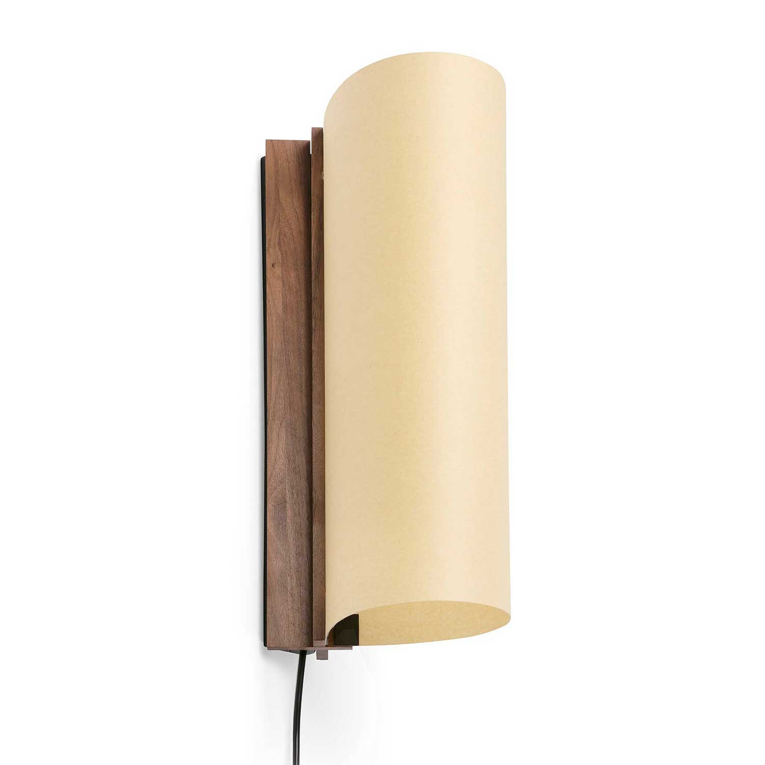 Cata - LED wall light in walnut and fabric design
