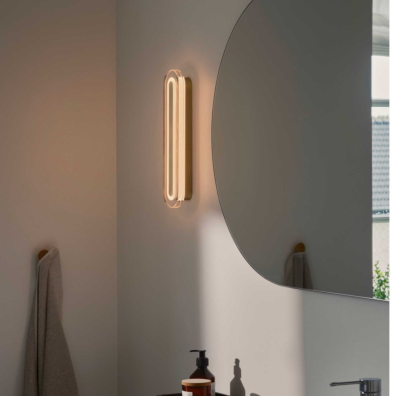 Cavara - Applique murale LED de salle de bain en verre art déco