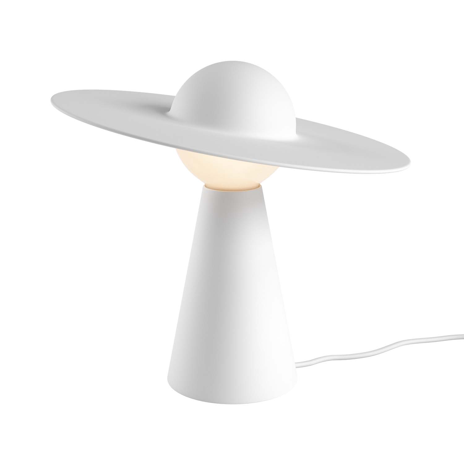 CERAMIC - Lampe de table blanche design avec chapeau orientable