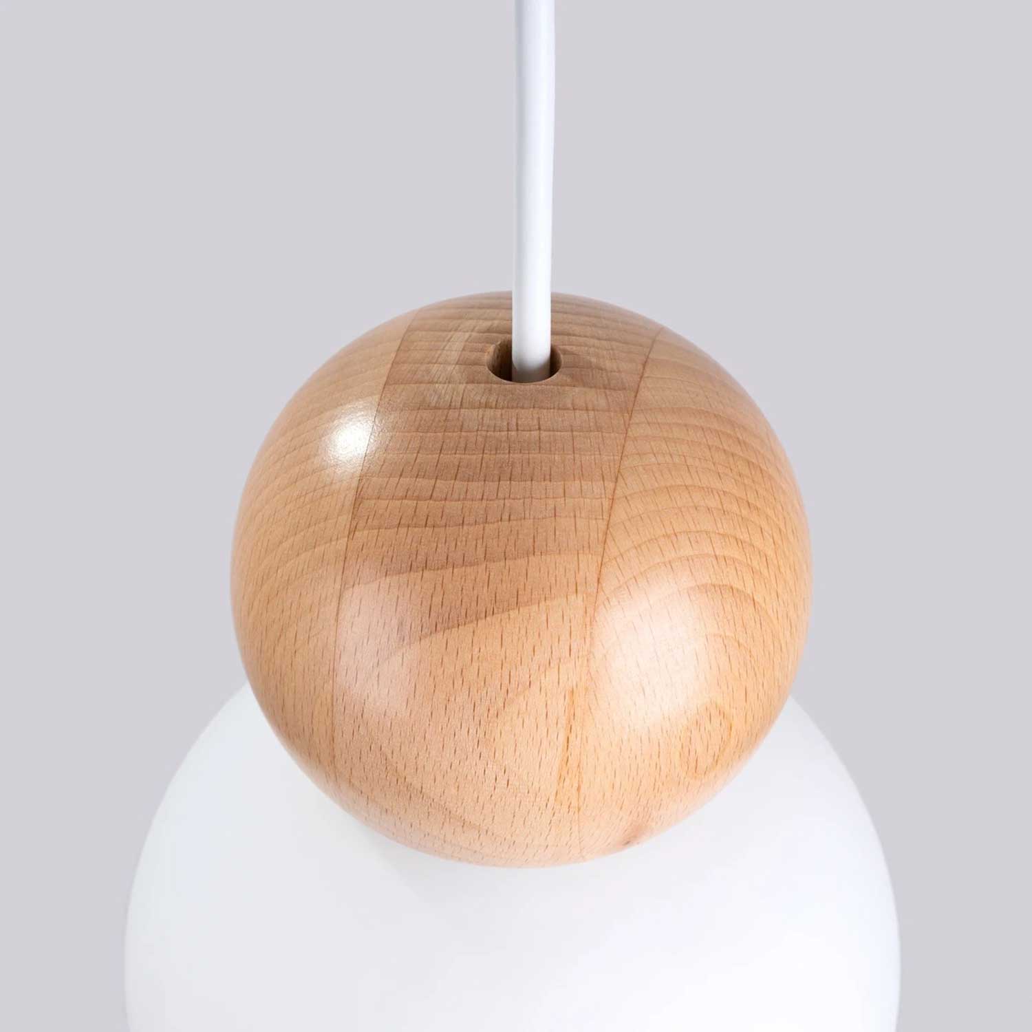 Ceti - Lámpara colgante bola de madera diseño escandinavo