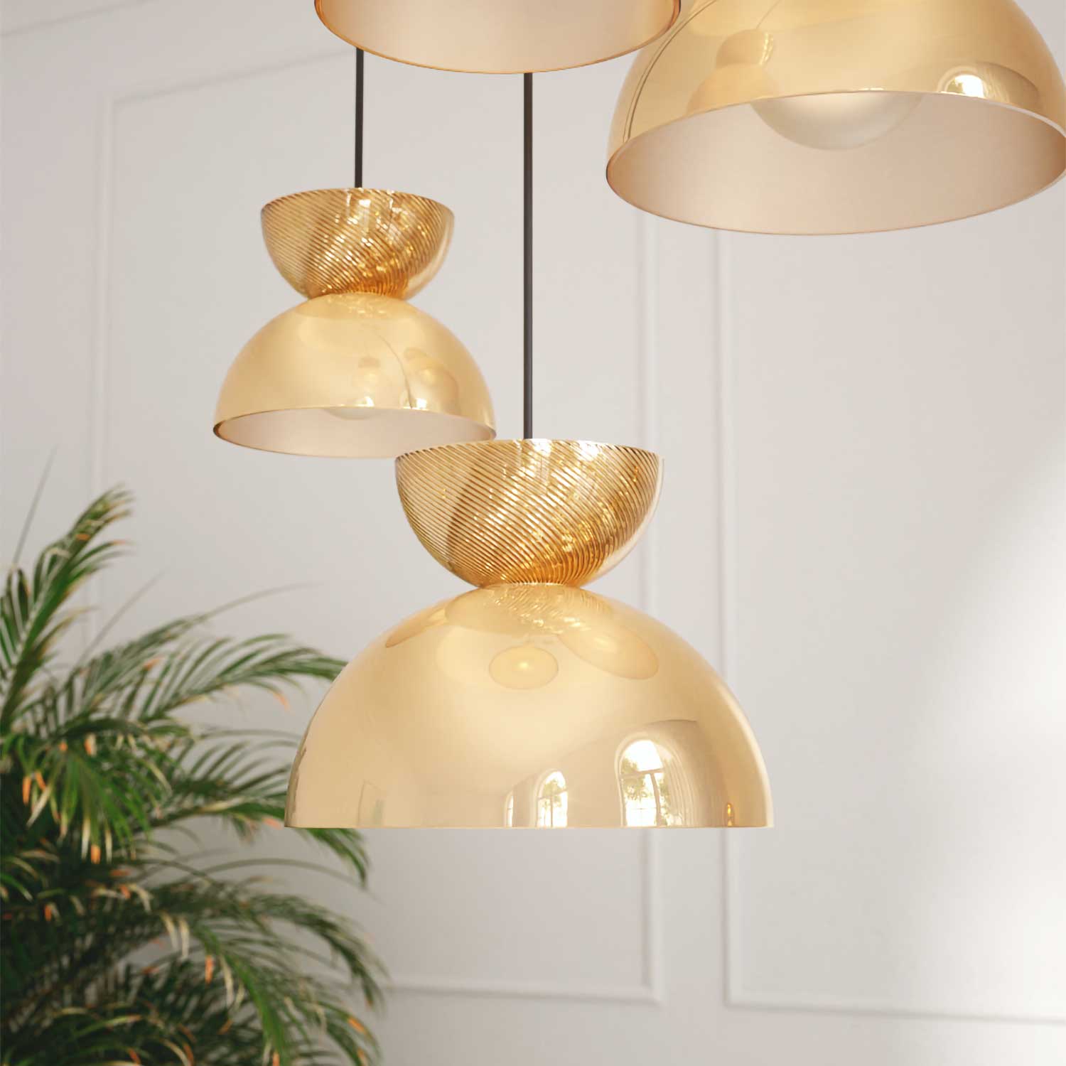 CHARM - Luxurious half-moon modern glass pendant light
