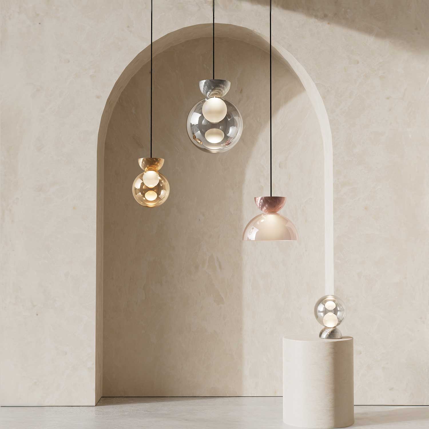 CHARM - Luxurious half-moon modern glass pendant light