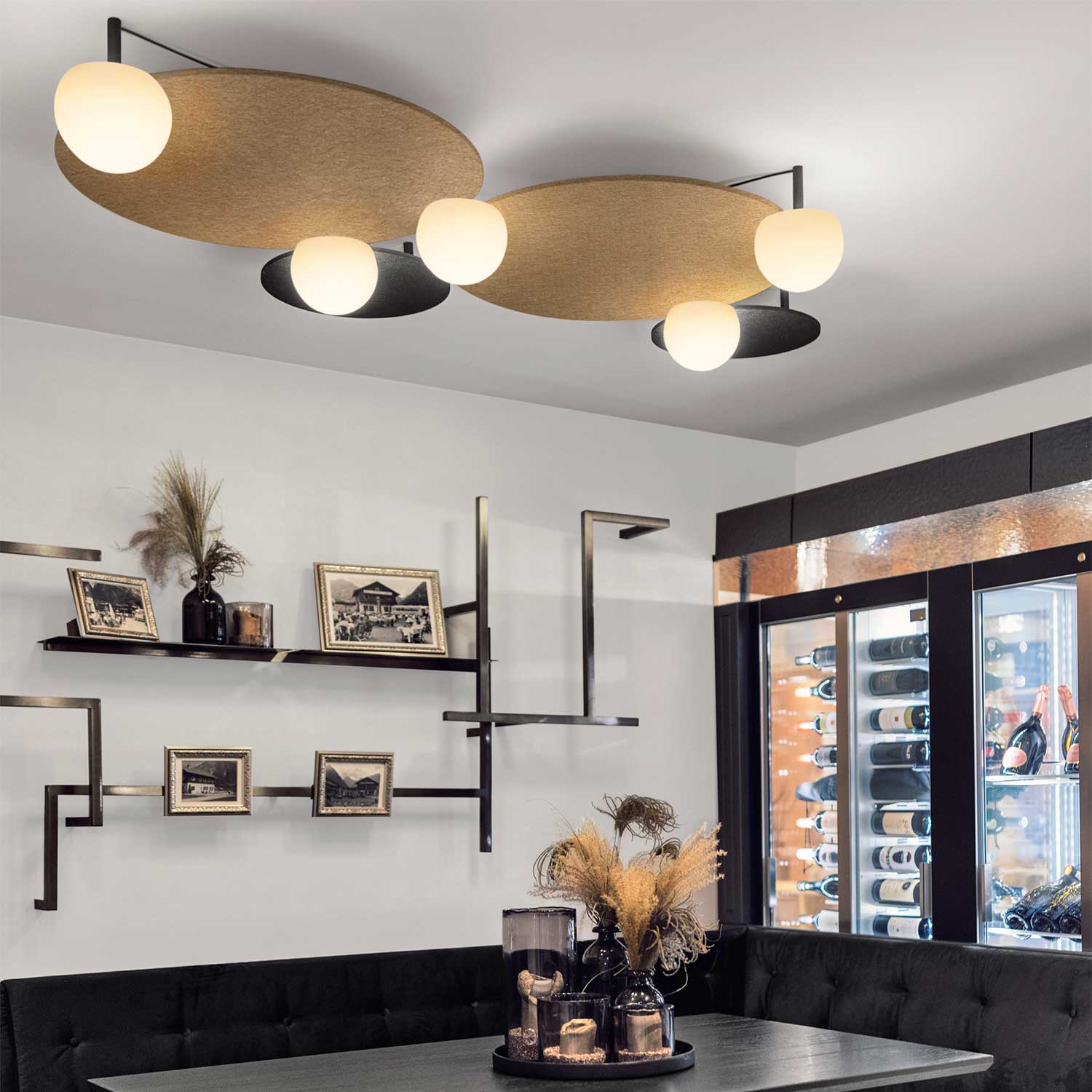 Circ - Plafonnier acoustique design avec boules en verre