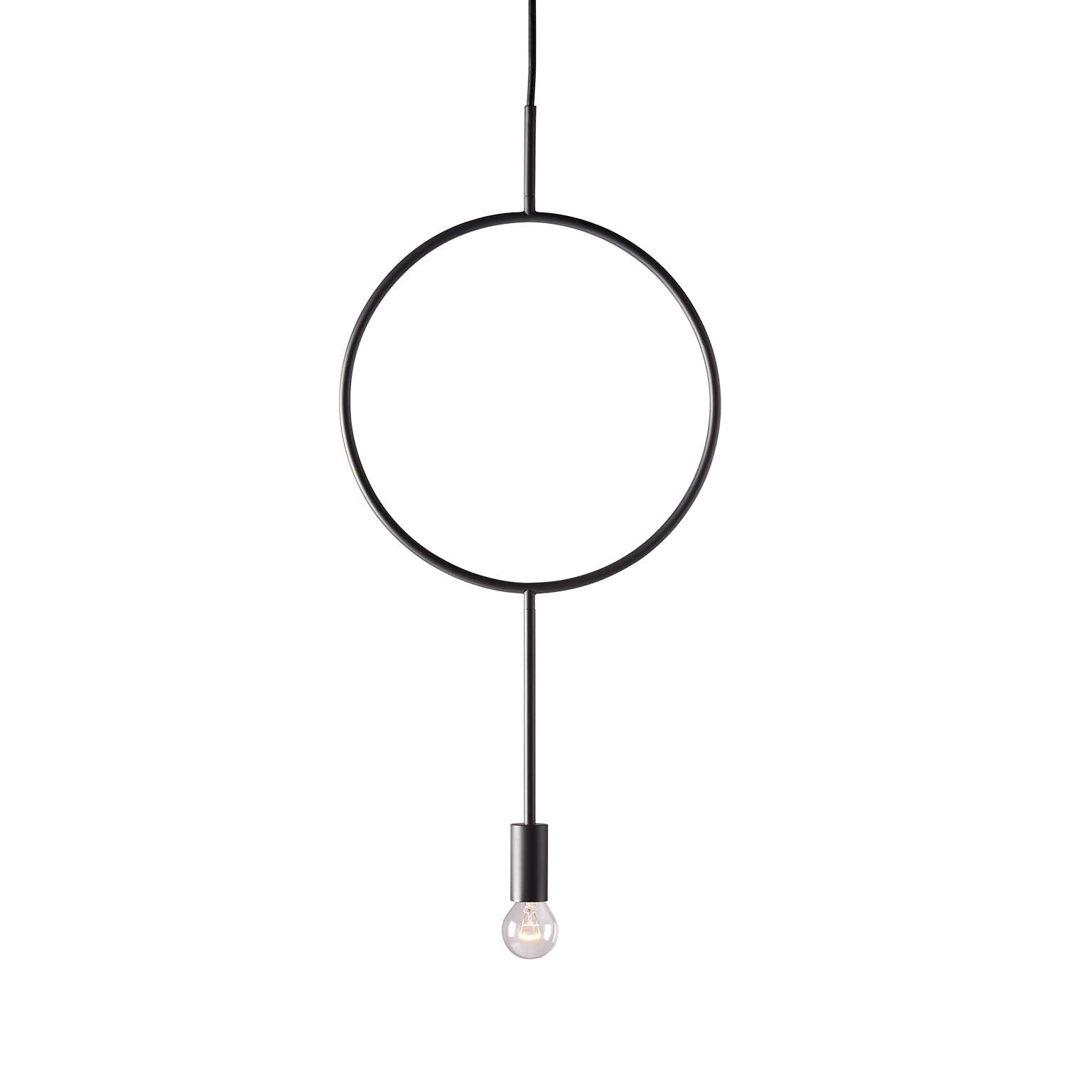 CIRCLE - Sospensione sottile nera minimalista, camera da letto adulta