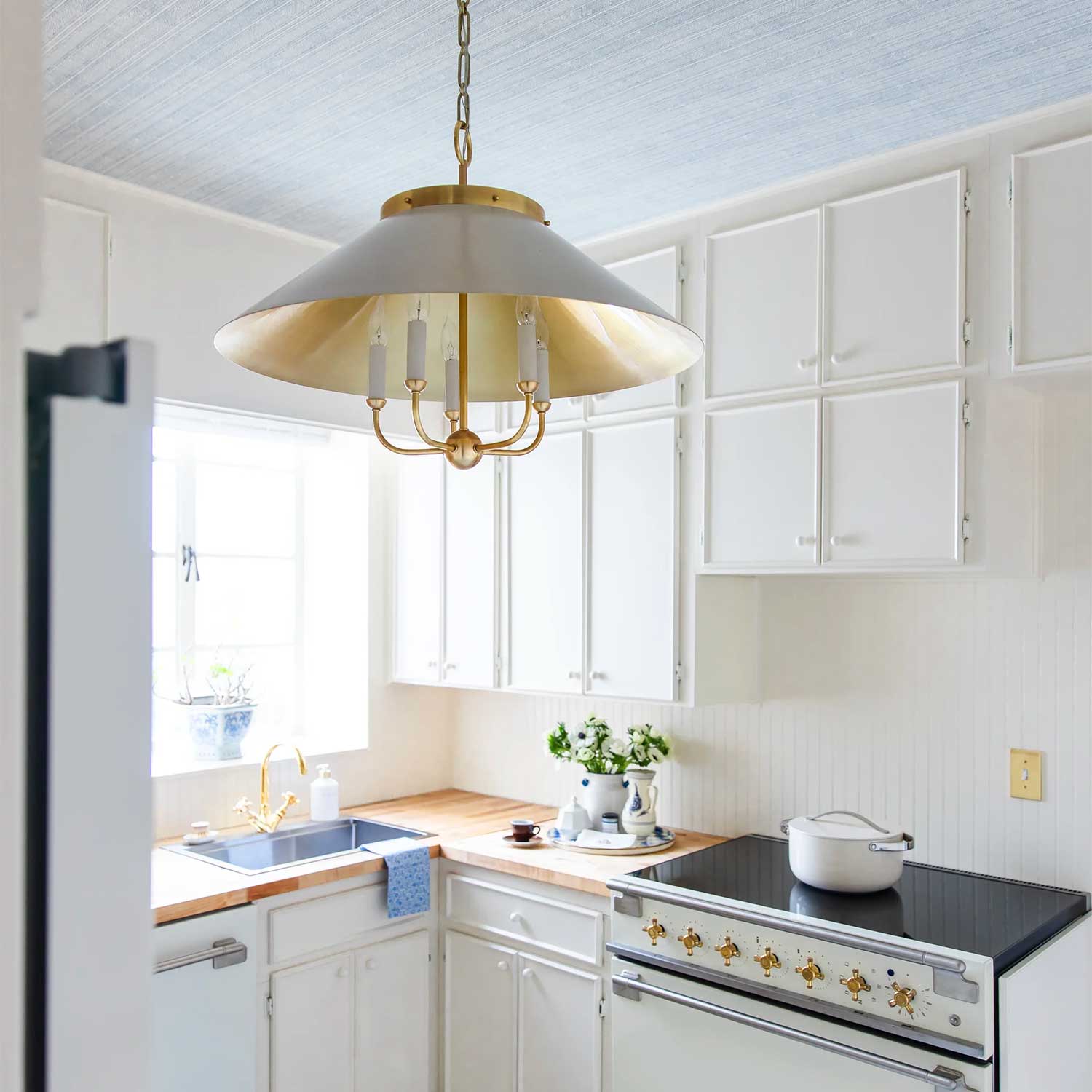 Clivedon - Lustre chandelier doré design vintage pour cuisine