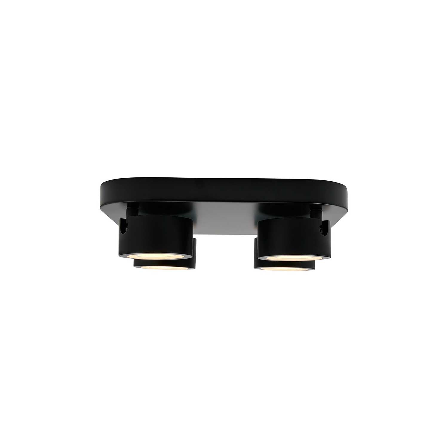 Clyde - Plafonnier LED 4 spot noir en acier design contemporain