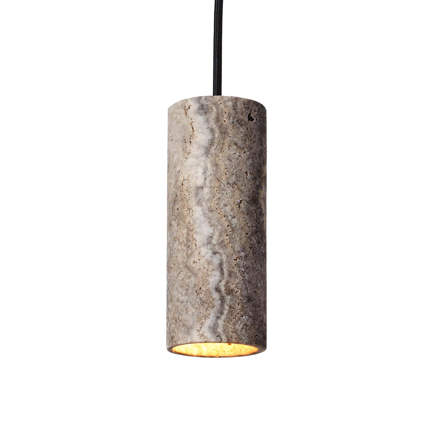 CORE - Suspension spotlight in natural travertine design