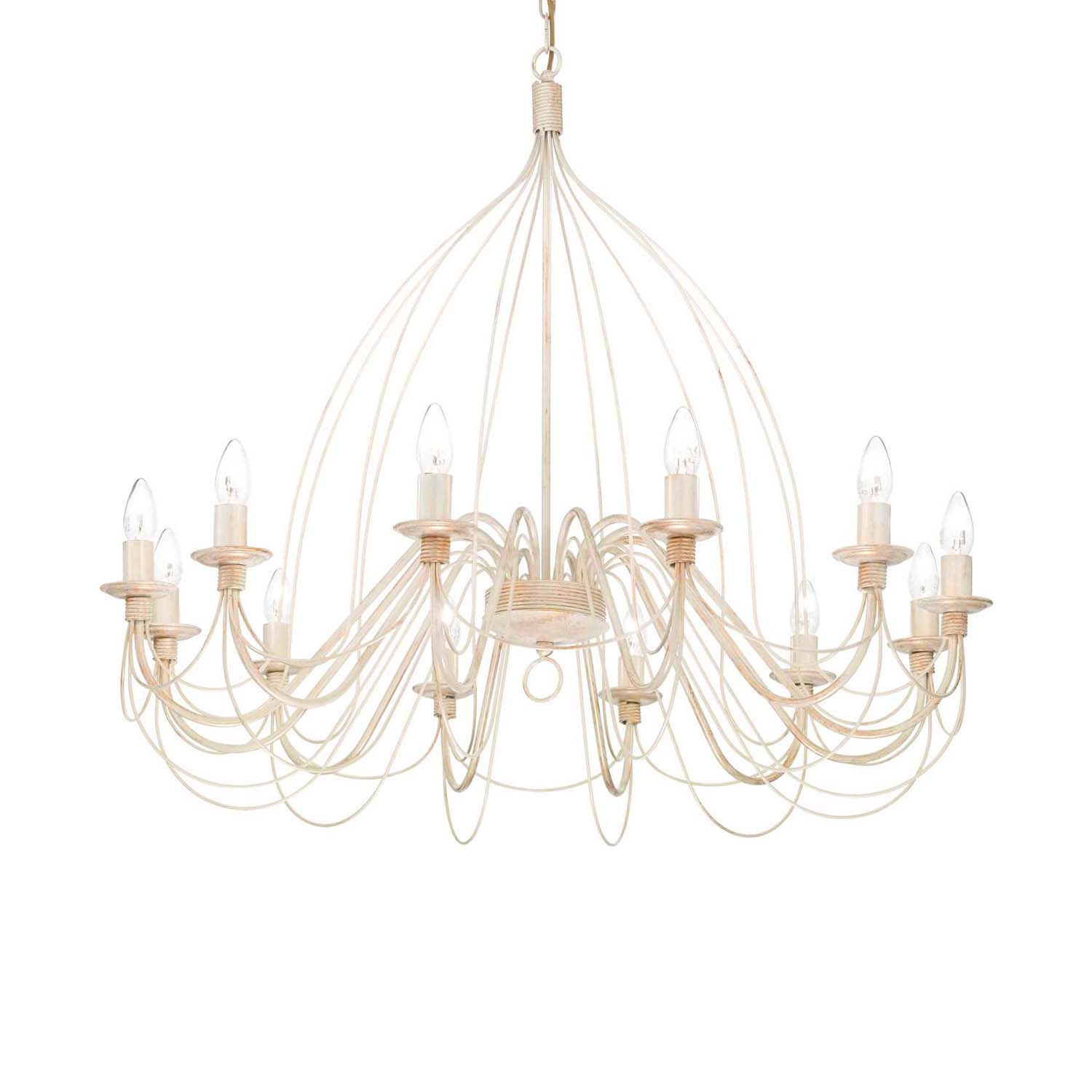CORTE - Shabby chic white chandelier pendant light
