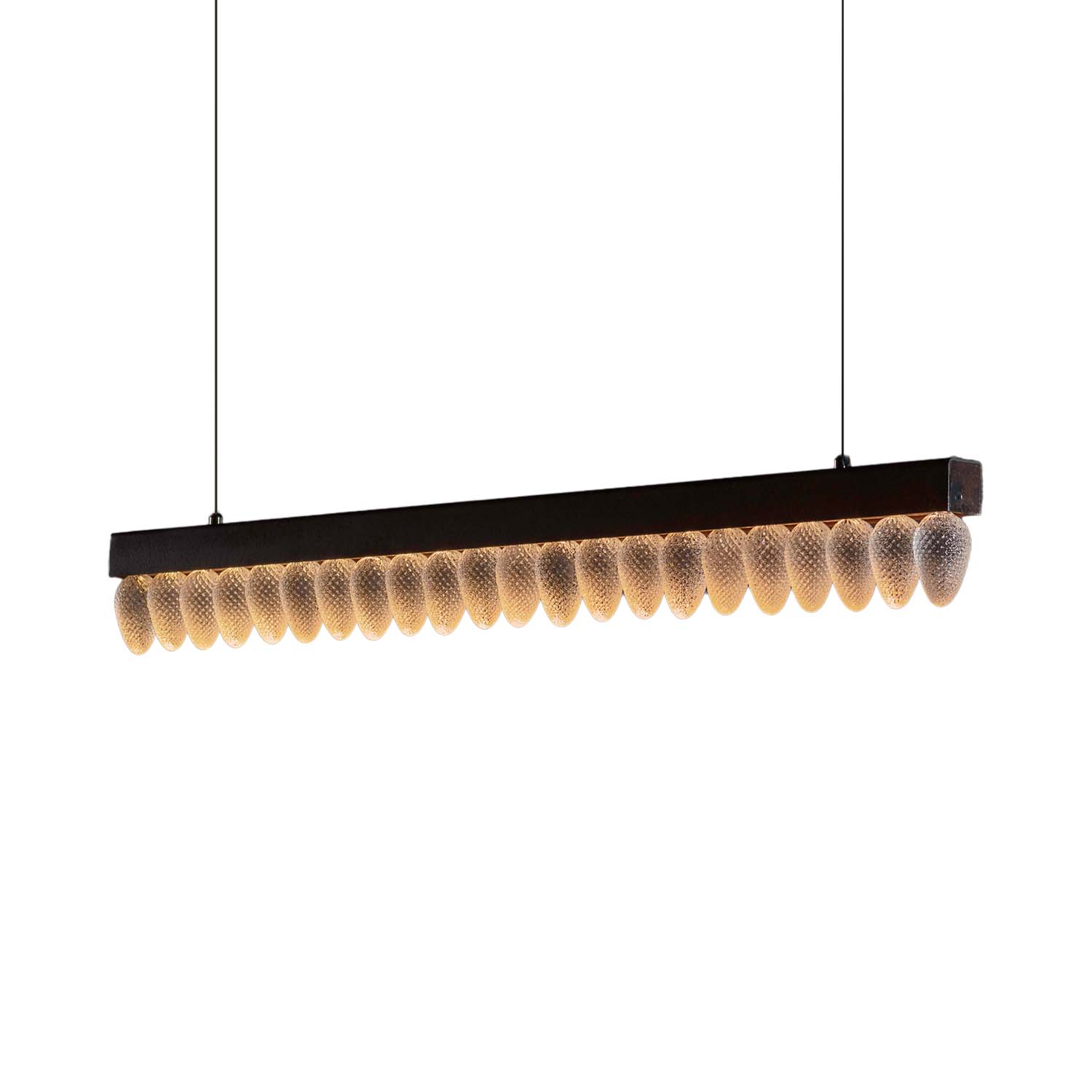 CRYSTAL CONE - Lampadario lussuoso in acciaio e vetro soffiato fatto a mano