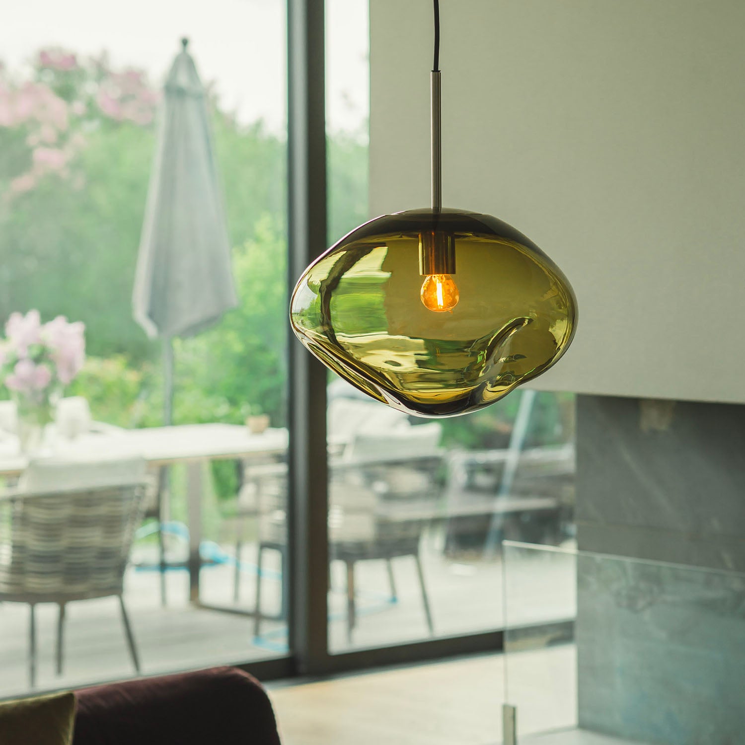 CRYSTAL STONE - Подвесной светильник из выдувного стекла в форме гальки