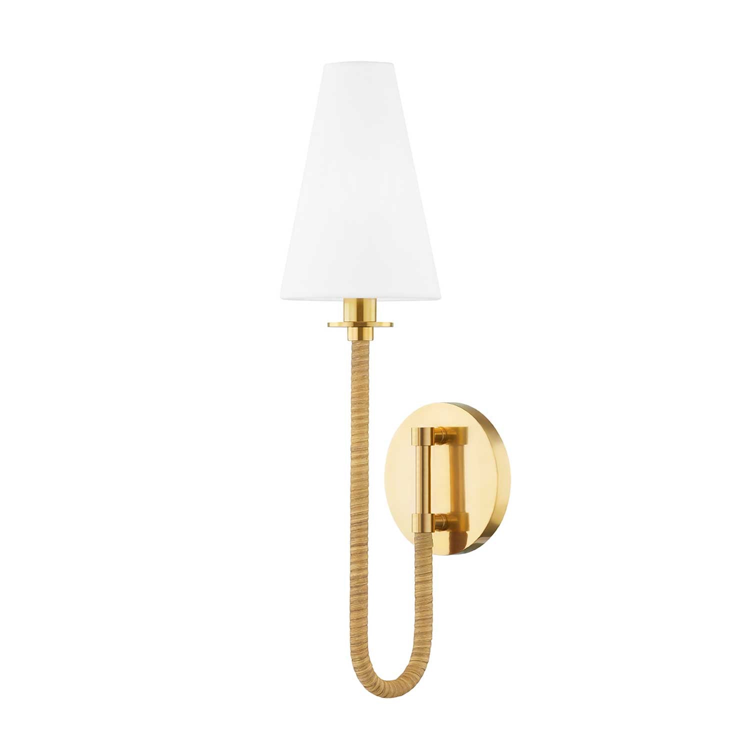 Ripley - Goldene Wandlampe aus Rattan für den Innenbereich
