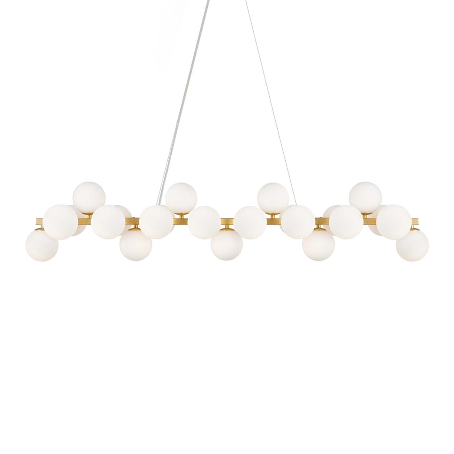 DALLAS - Lustre long avec boules en verre