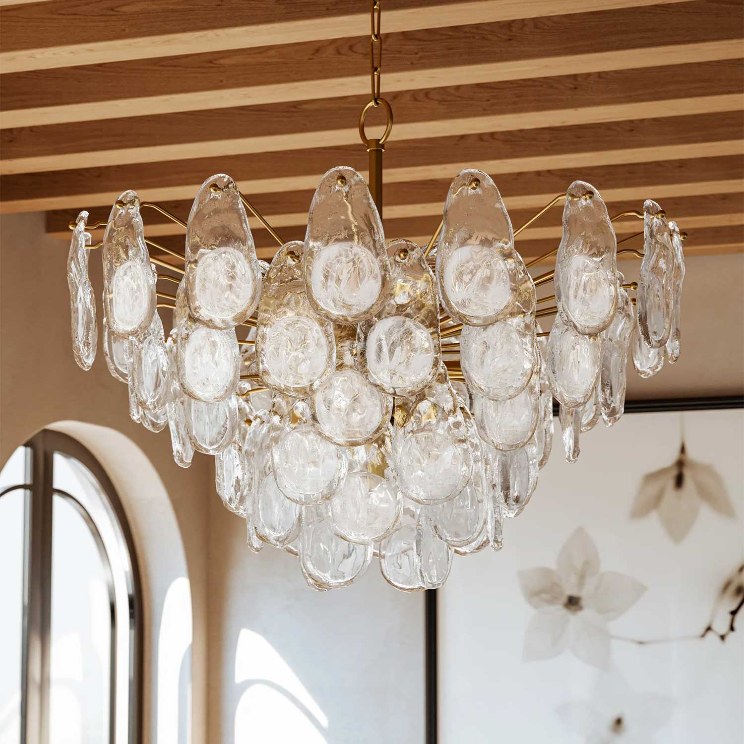 Darcia - Luxurious glass chandelier for castle-style dining room