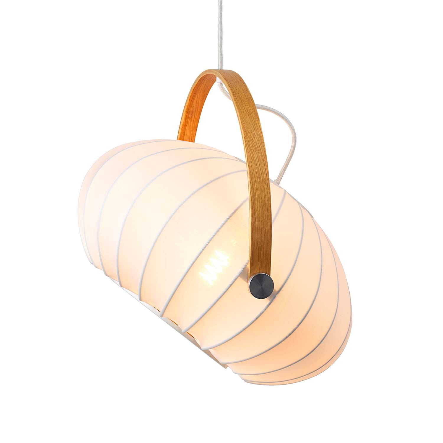 DC TEXTILE - Suspension ovale en tissu design lanterne japandi