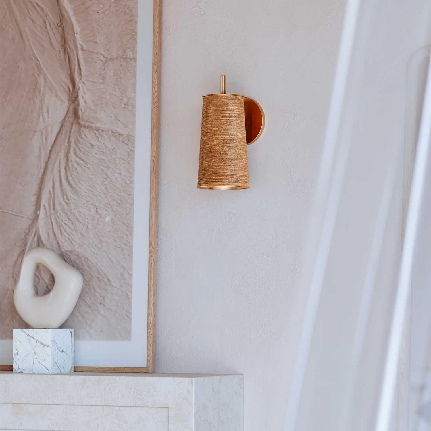 Delran - Applique murale en acier dorée pour salon art déco