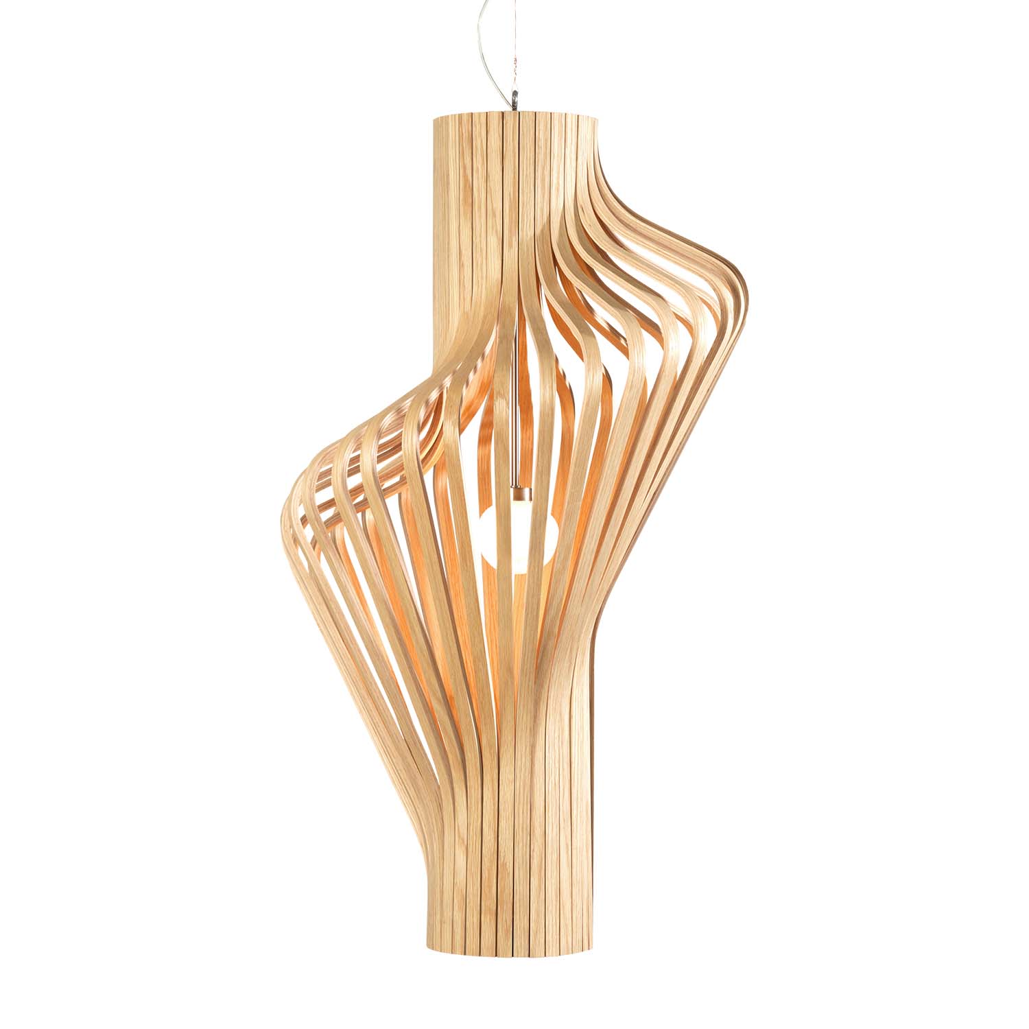 DIVA - Designer and handcrafted wooden pendant light suspension