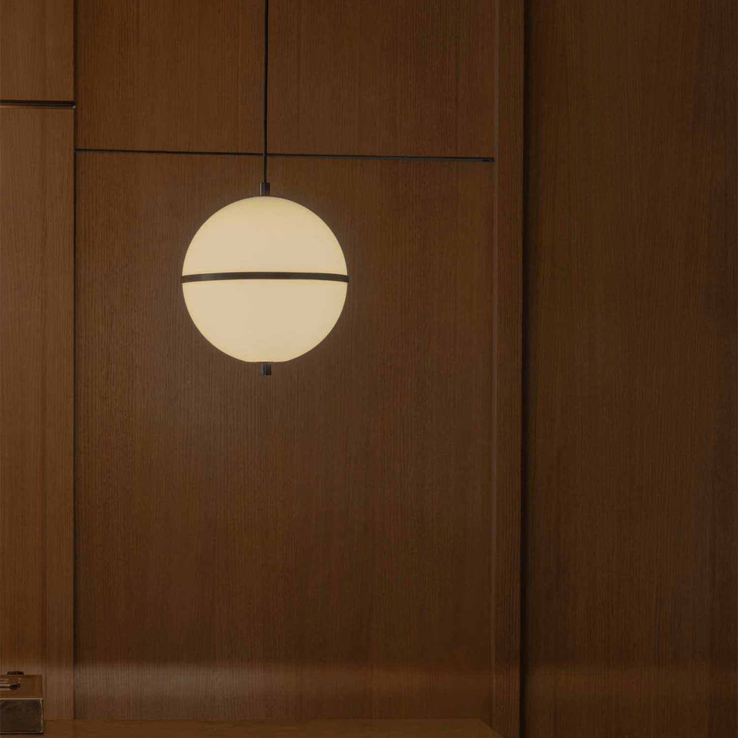 Dome - White globe hanging light for minimalist living room