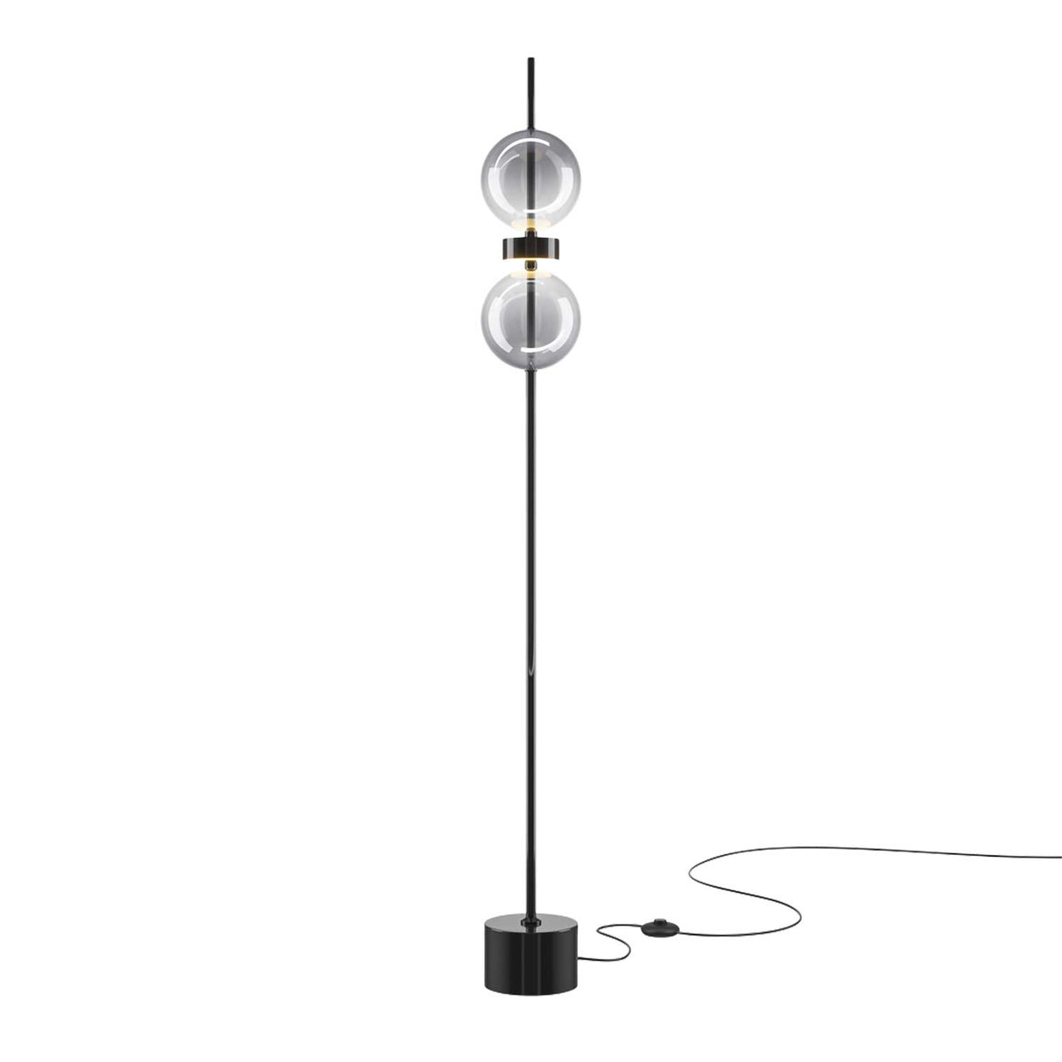 Double Moon - Lampadaire LED en verre et métal