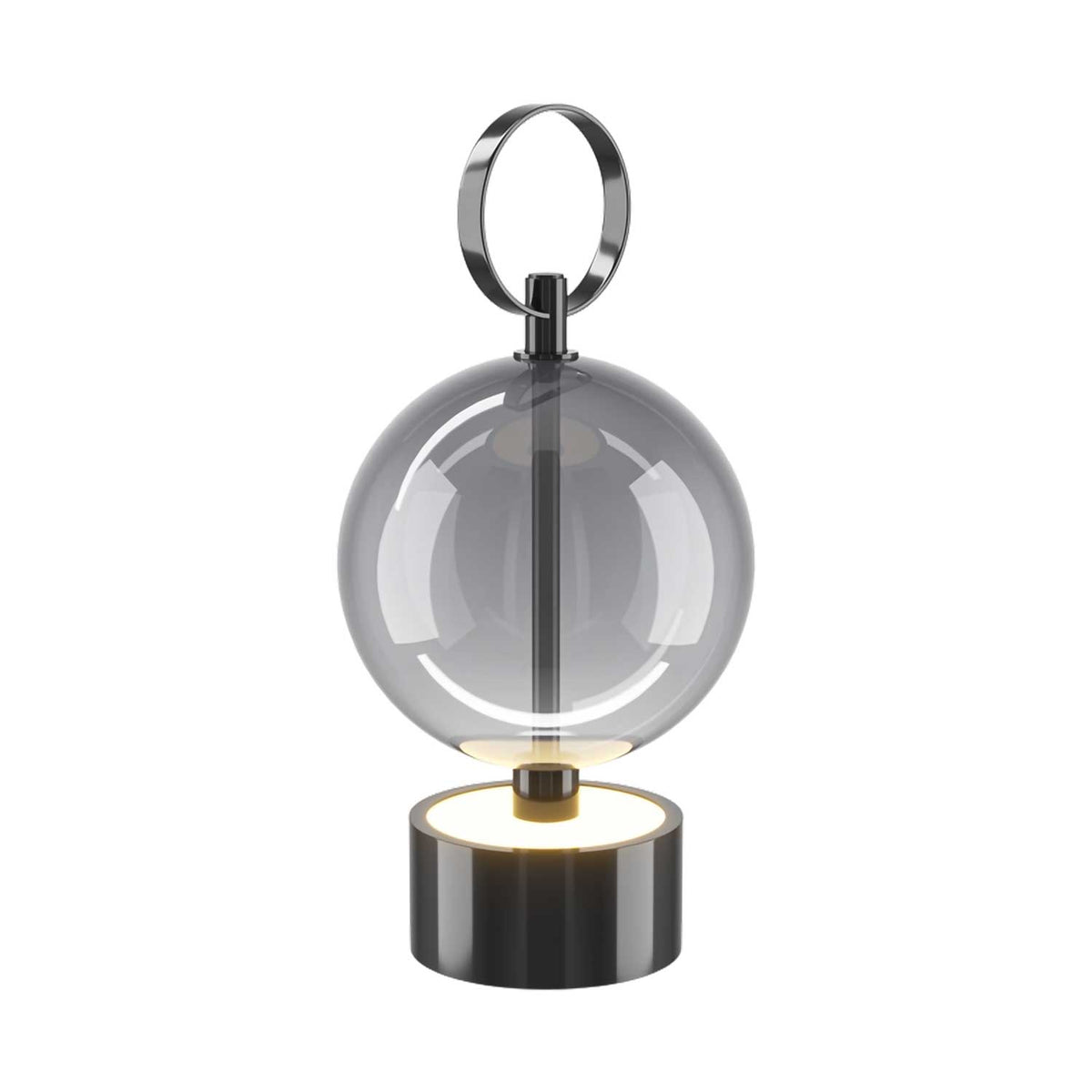 Double Moon - Lampe à poser rechargeable en verre et métal