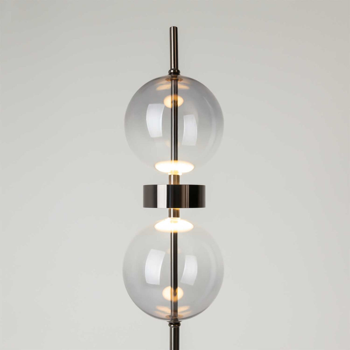 Double Moon - Lampadaire LED en verre et métal