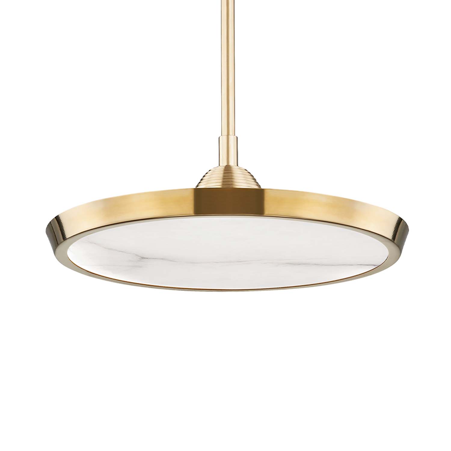 DRAPER - Lustre circulaire doré et marbre art déco