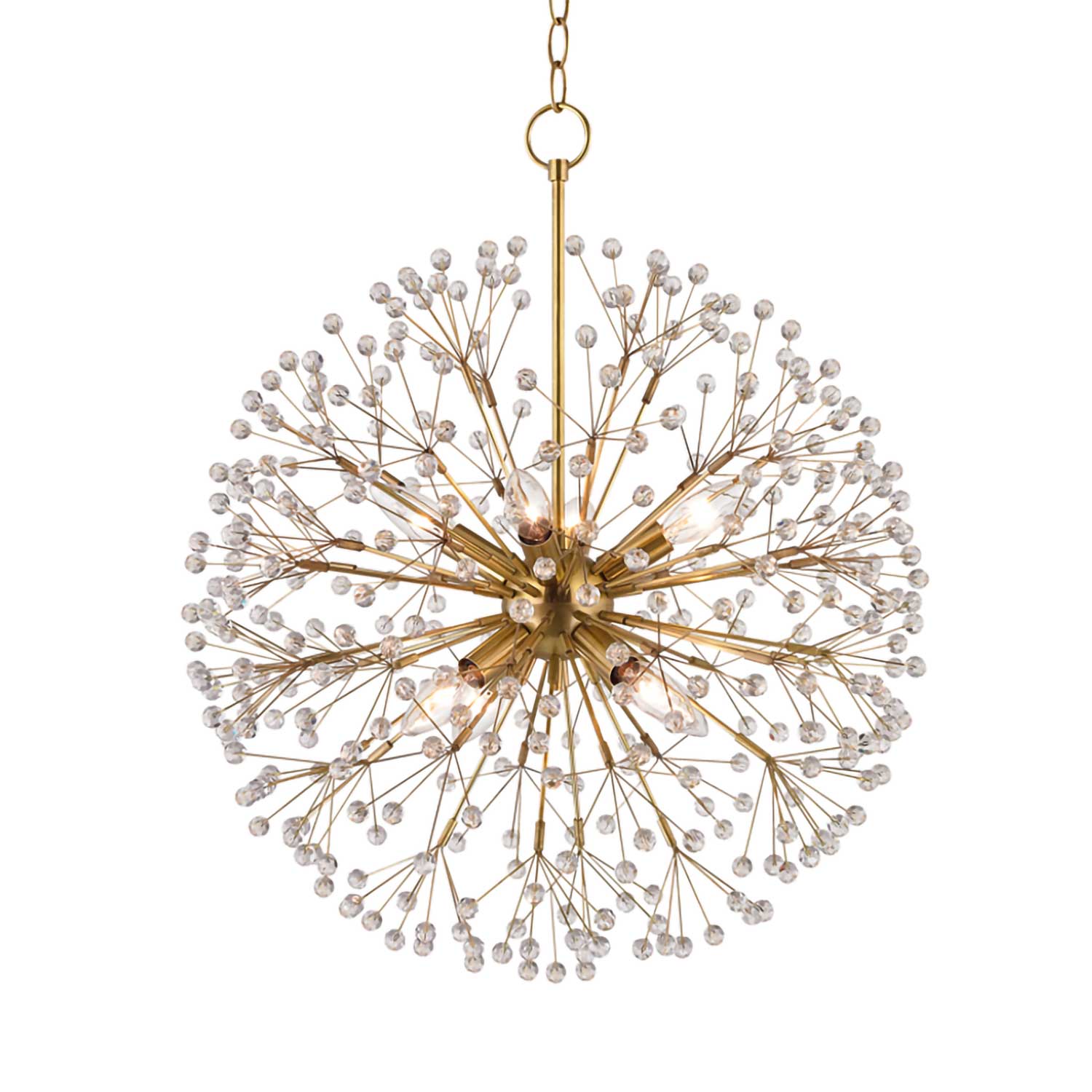 Dunkirk - Lustre fleur en cristal doré pour salle à manger style château