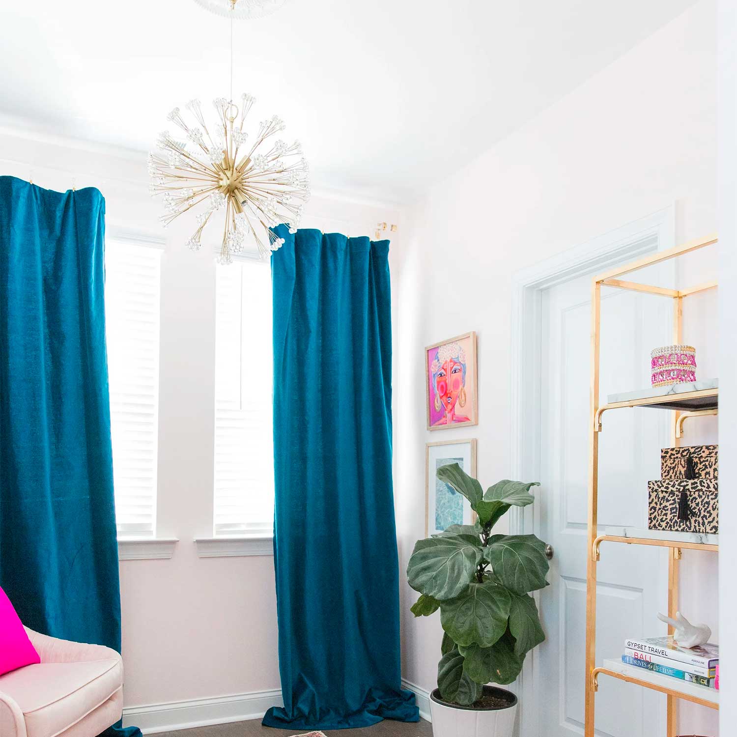 Dunkirk - Lustre fleur en cristal doré pour salle à manger style château