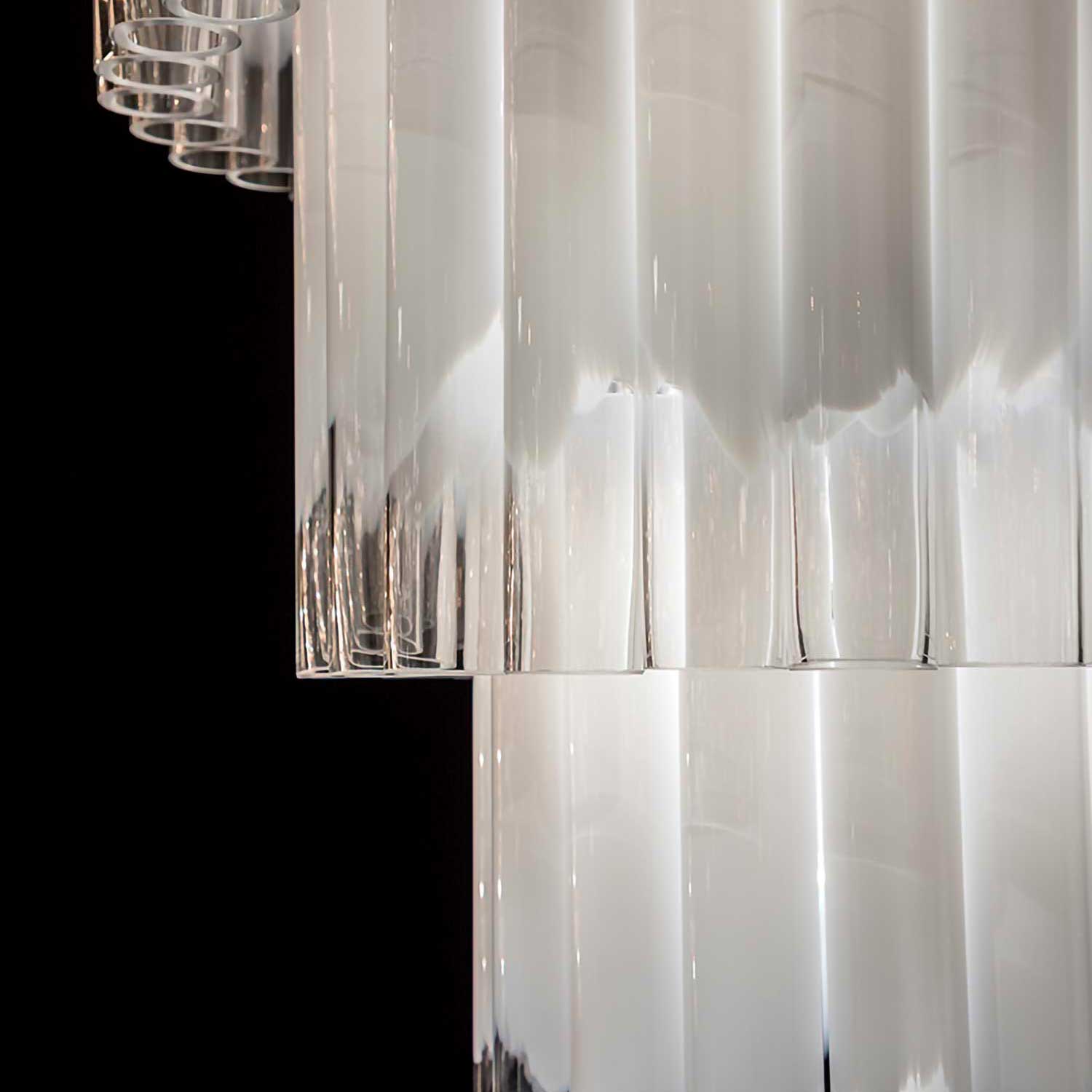 Tyrell - Large chandelier in steel and glass for entrance hall