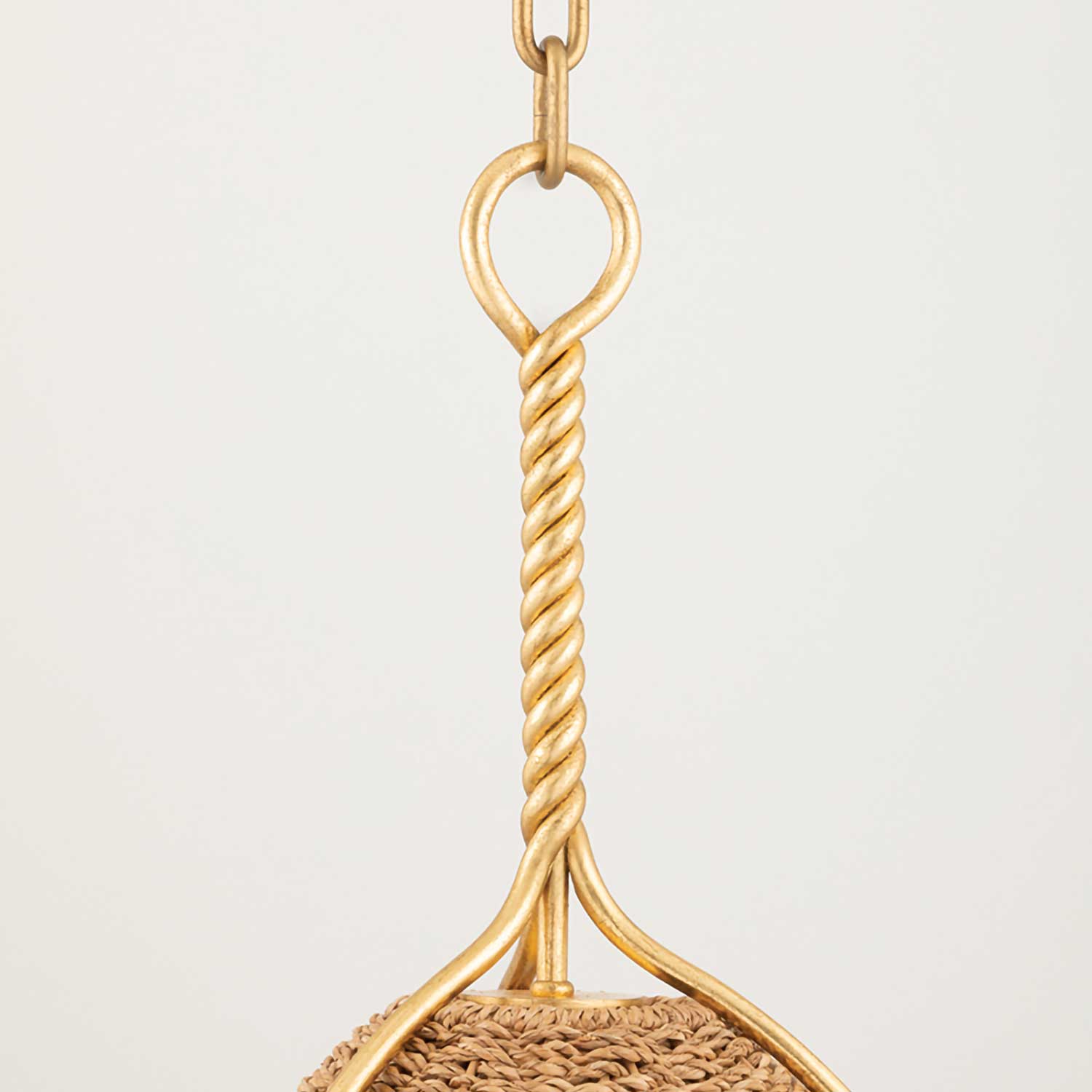 Woodlawn - Modern rattan and gold chandelier for living room