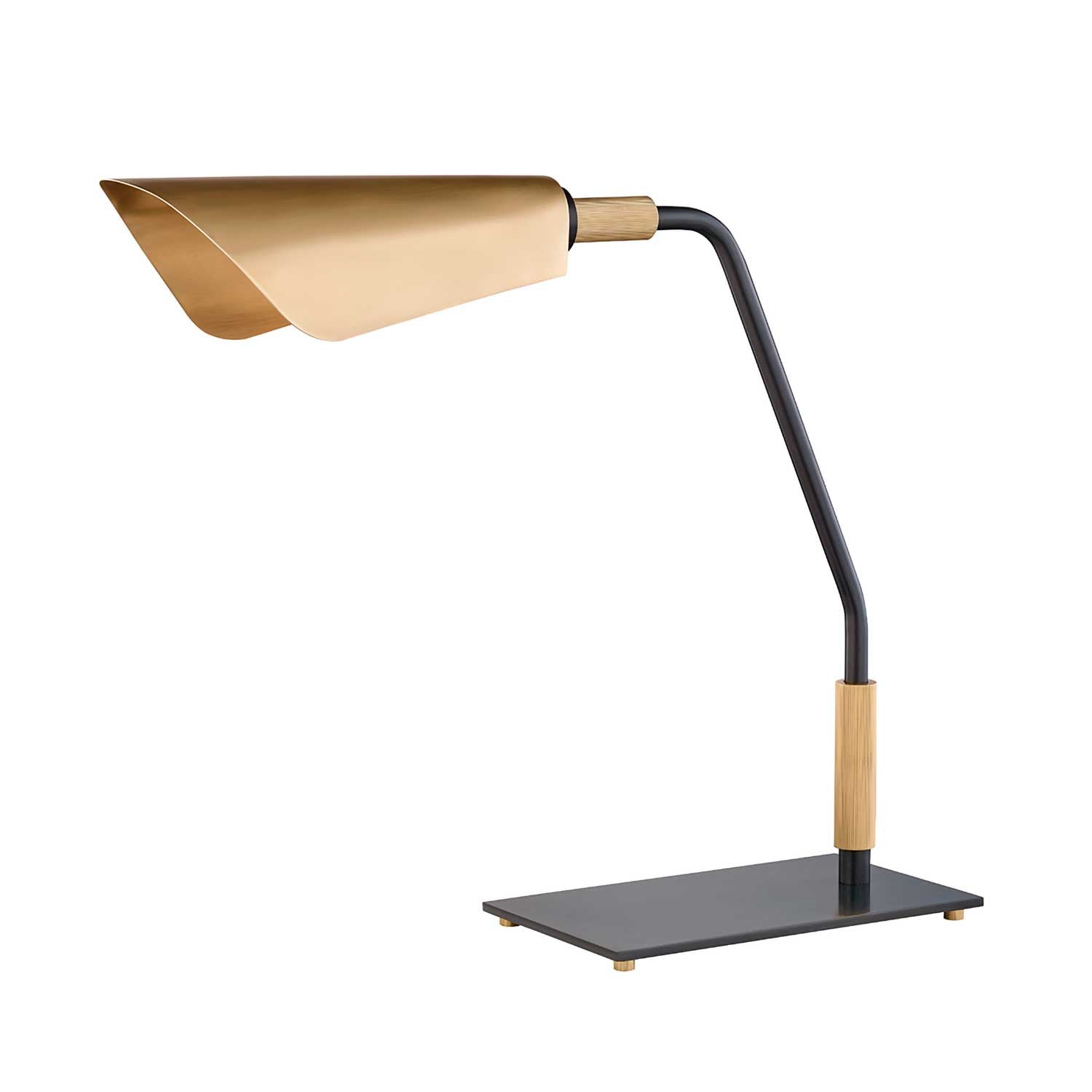 Bowery - Lampe de bureau vintage en laiton doré et noir