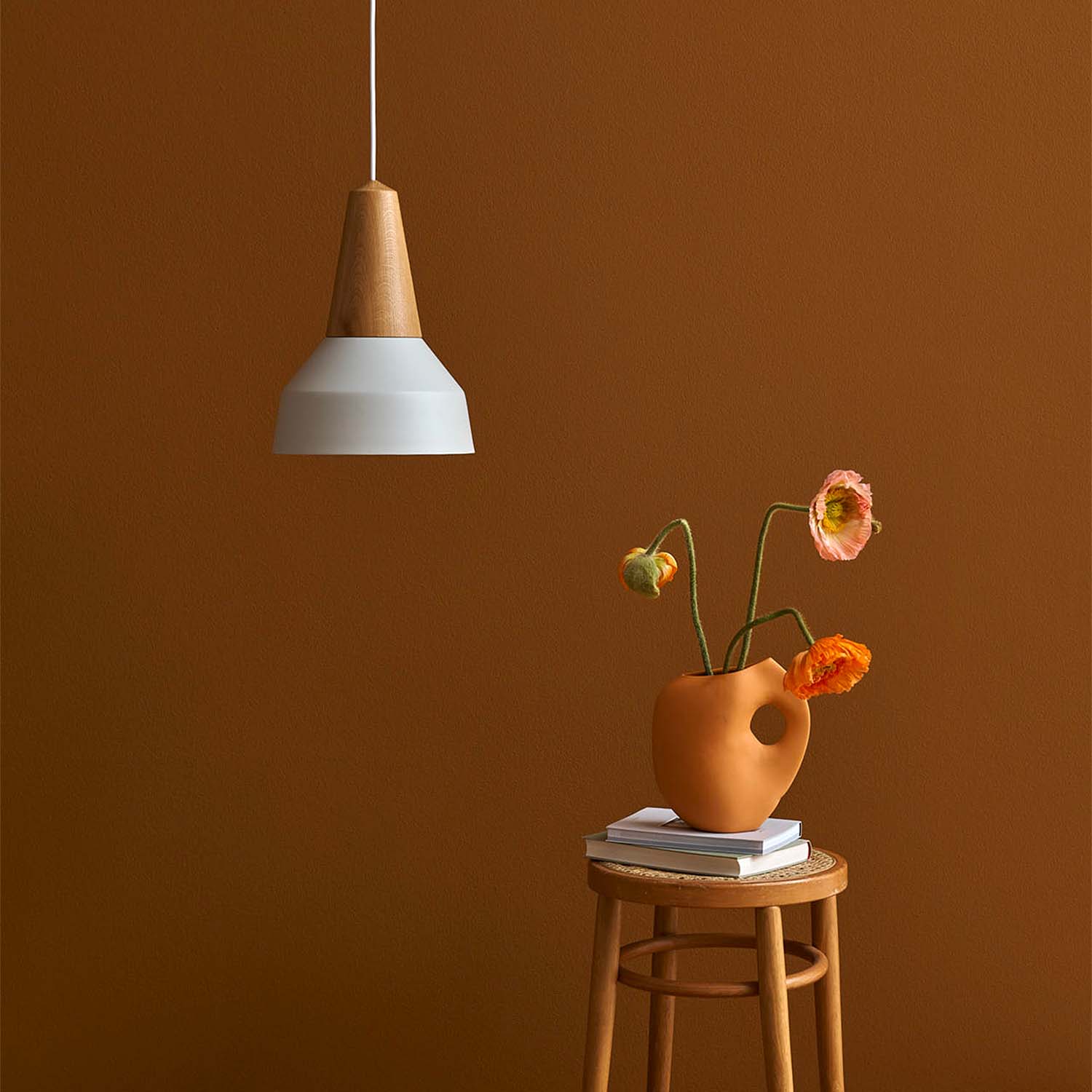 EIKON BASIC - Sospensione conica scandinava, colorata e legno