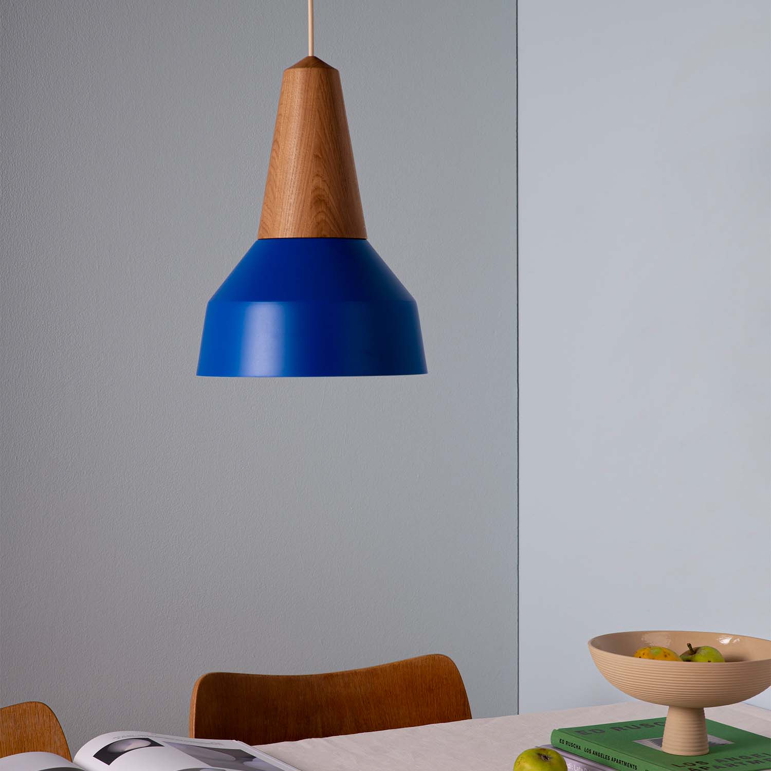 EIKON BASIC - Sospensione conica scandinava, colorata e legno
