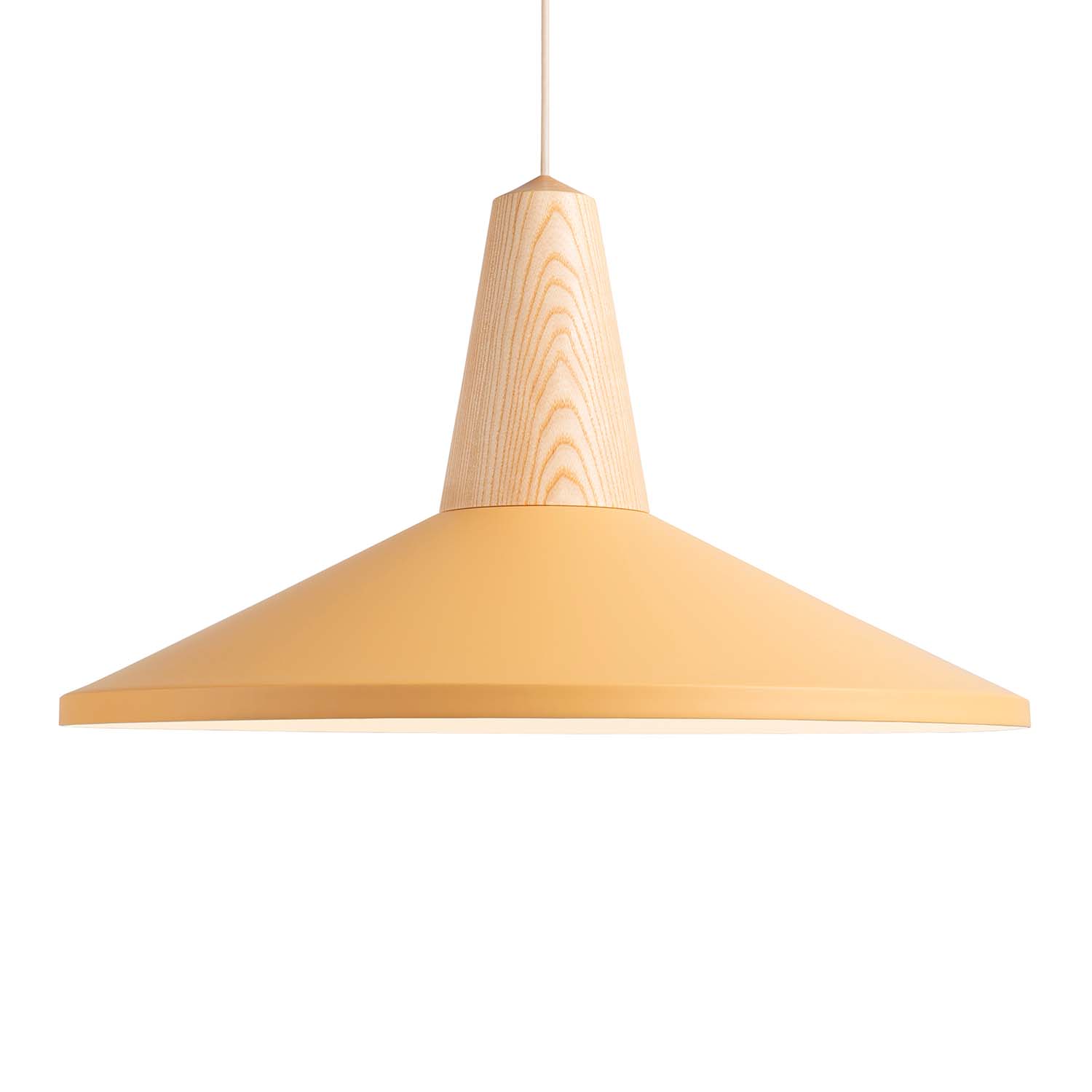 EIKON SHELL - Circular Scandinavian pendant light, colorful and wood