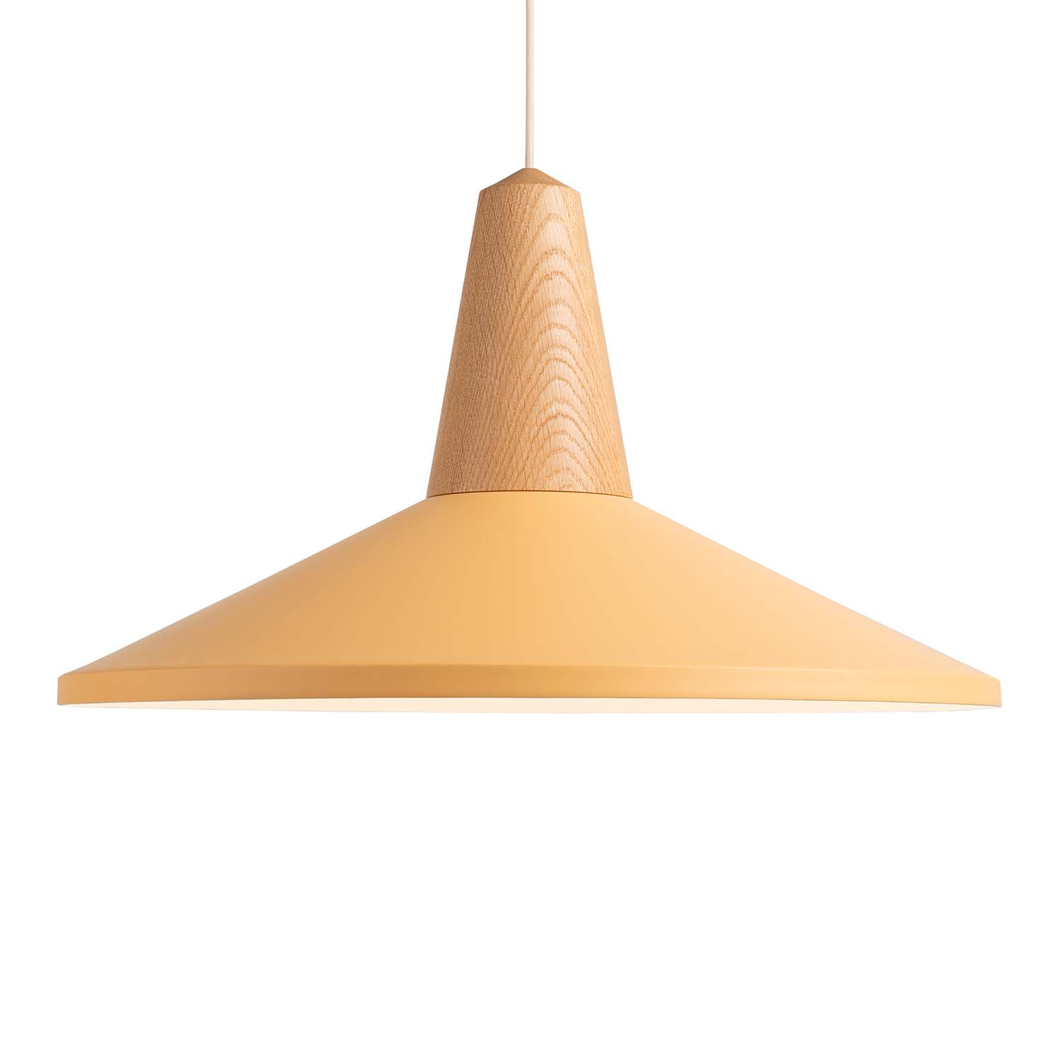 EIKON SHELL - Circular Scandinavian pendant light, colorful and wood