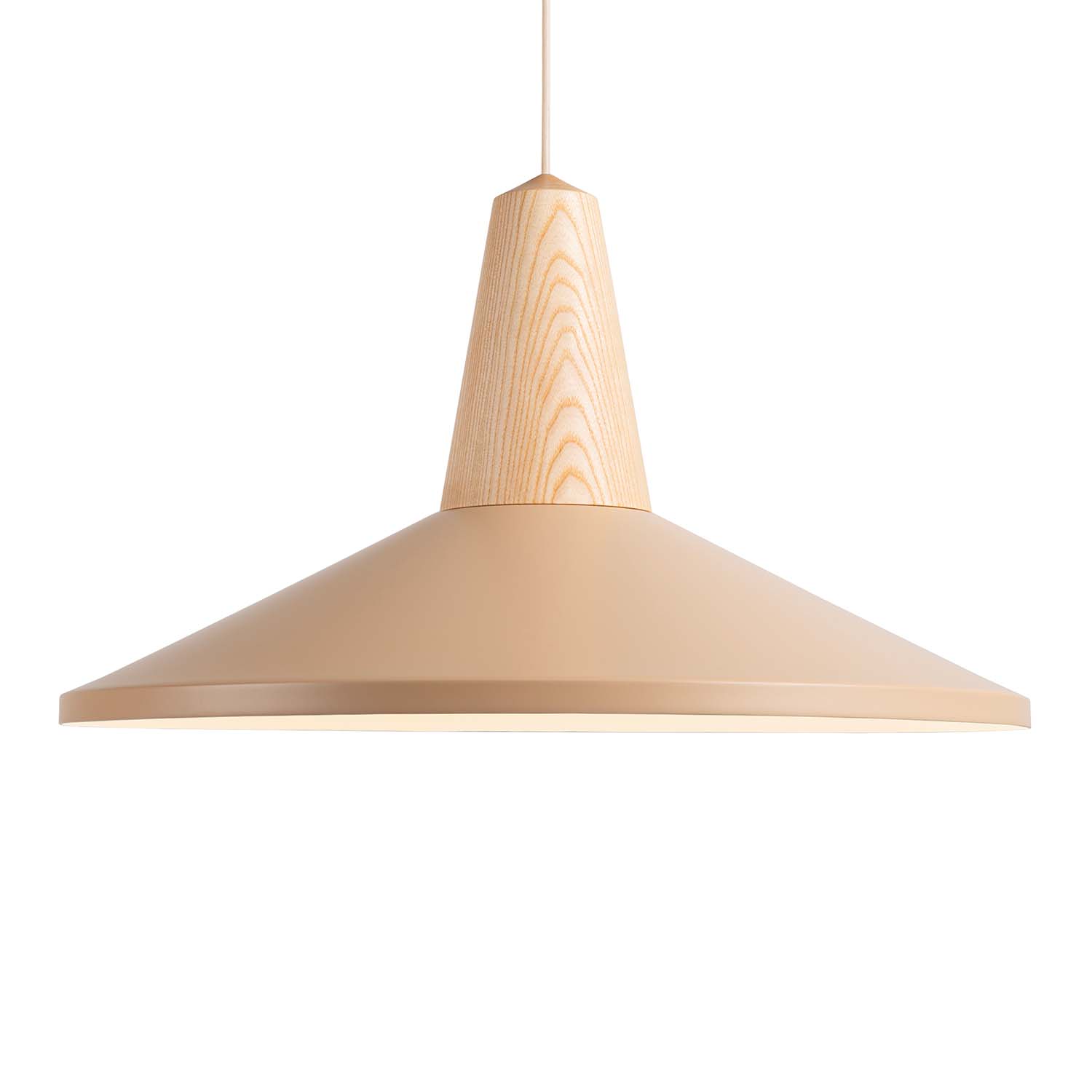 EIKON SHELL - Circular Scandinavian pendant light, colorful and wood